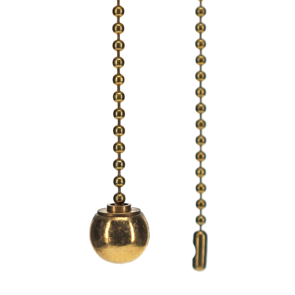 18-1/2" Length Brass Pull Chain Brass Ball Pendant (15031)