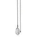 21" Length Nickel Pull Chain Clear Glass Teardrop Pendant (15032)