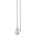 21" Length Brass Pull Chain Clear Glass Teardrop Pendant (15033)