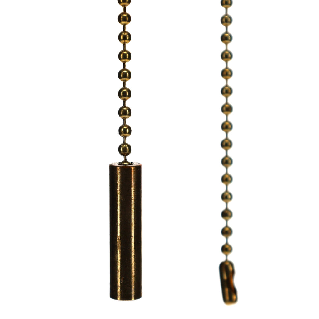 19-1/2" Length Brass Pull Chain Cylinder Pendant (15034)