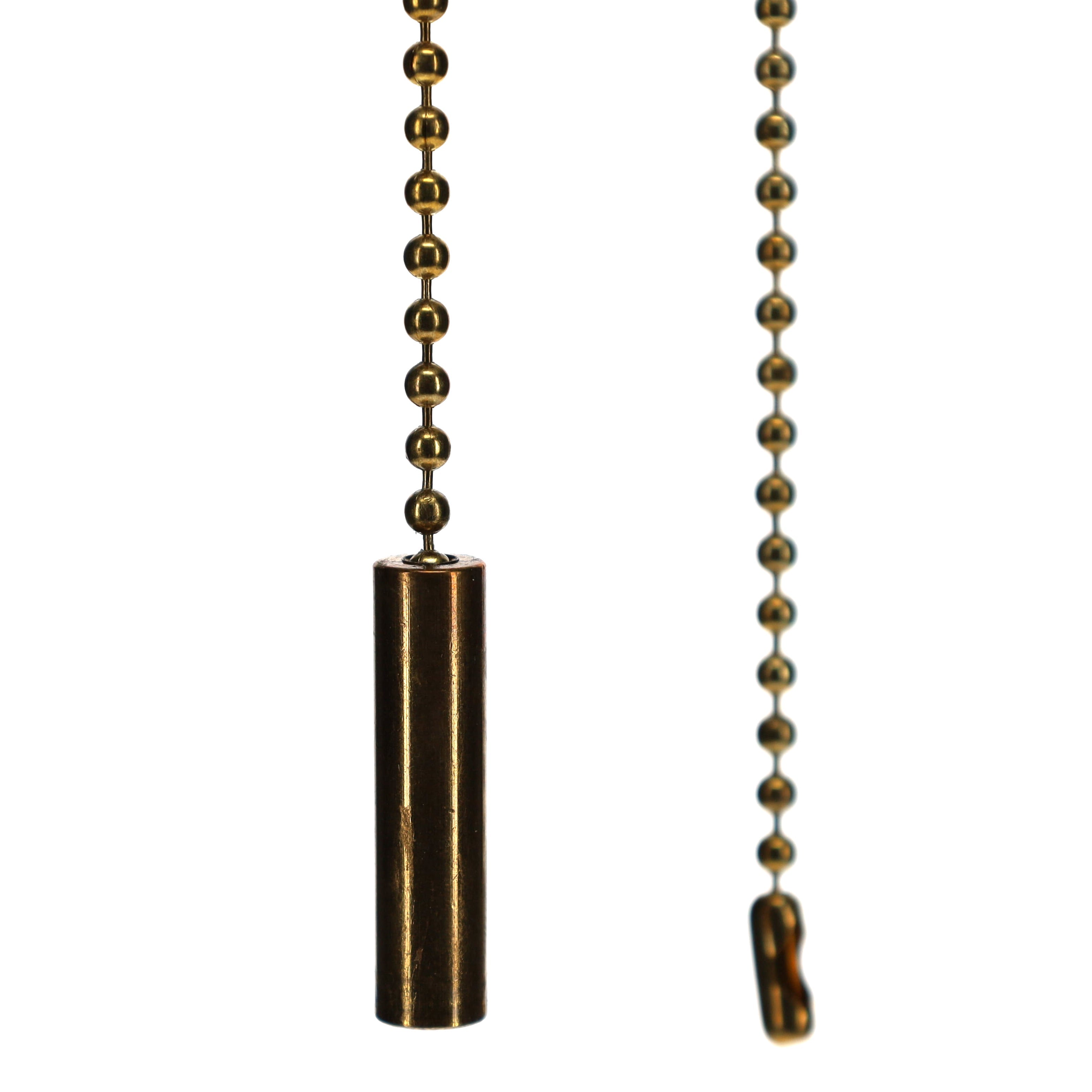 19-1/2" Length Brass Pull Chain Cylinder Pendant (15034)