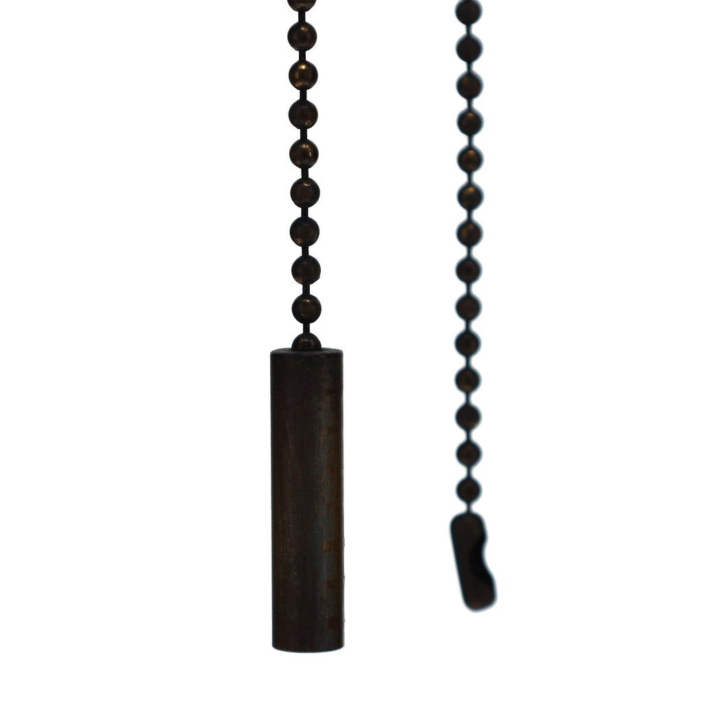19-1/2" Length Brass Pull Chain Cylinder Pendant, Rustic Bronze (15034B)