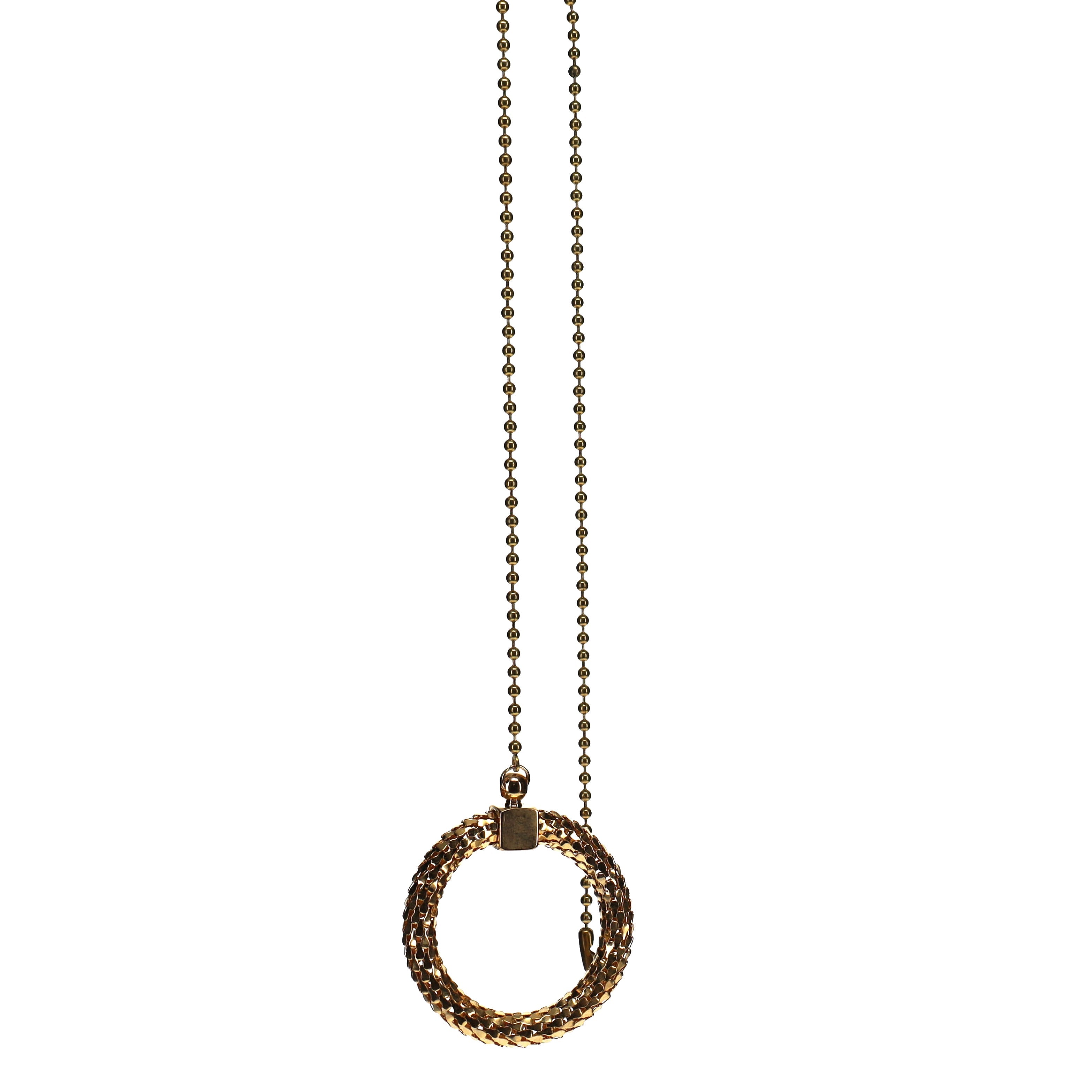 21" Length Brass Pull Chain Christmas Wreath Pendant (15036)