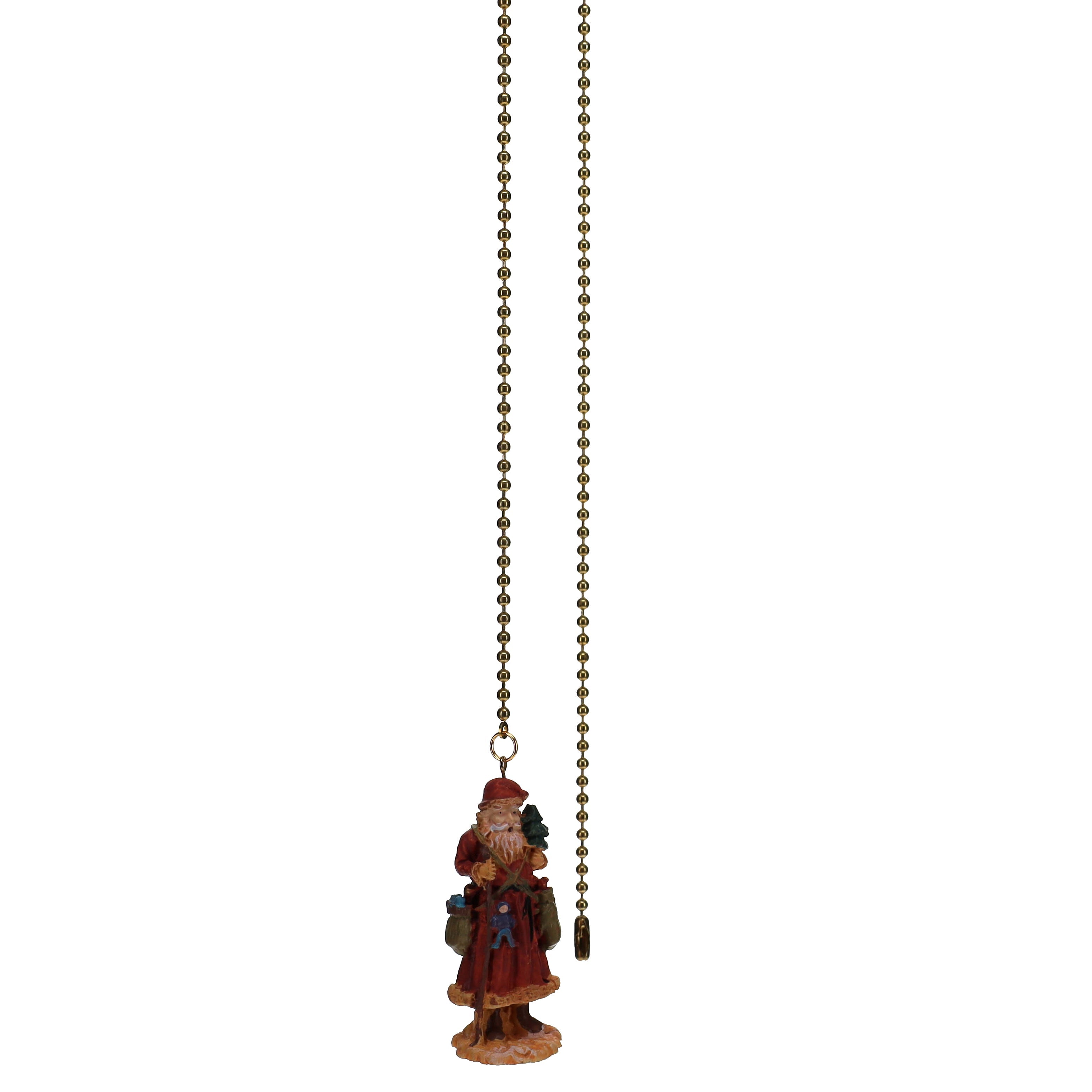 21" Length Brass Pull Chain Christmas Santa Claus (15038)
