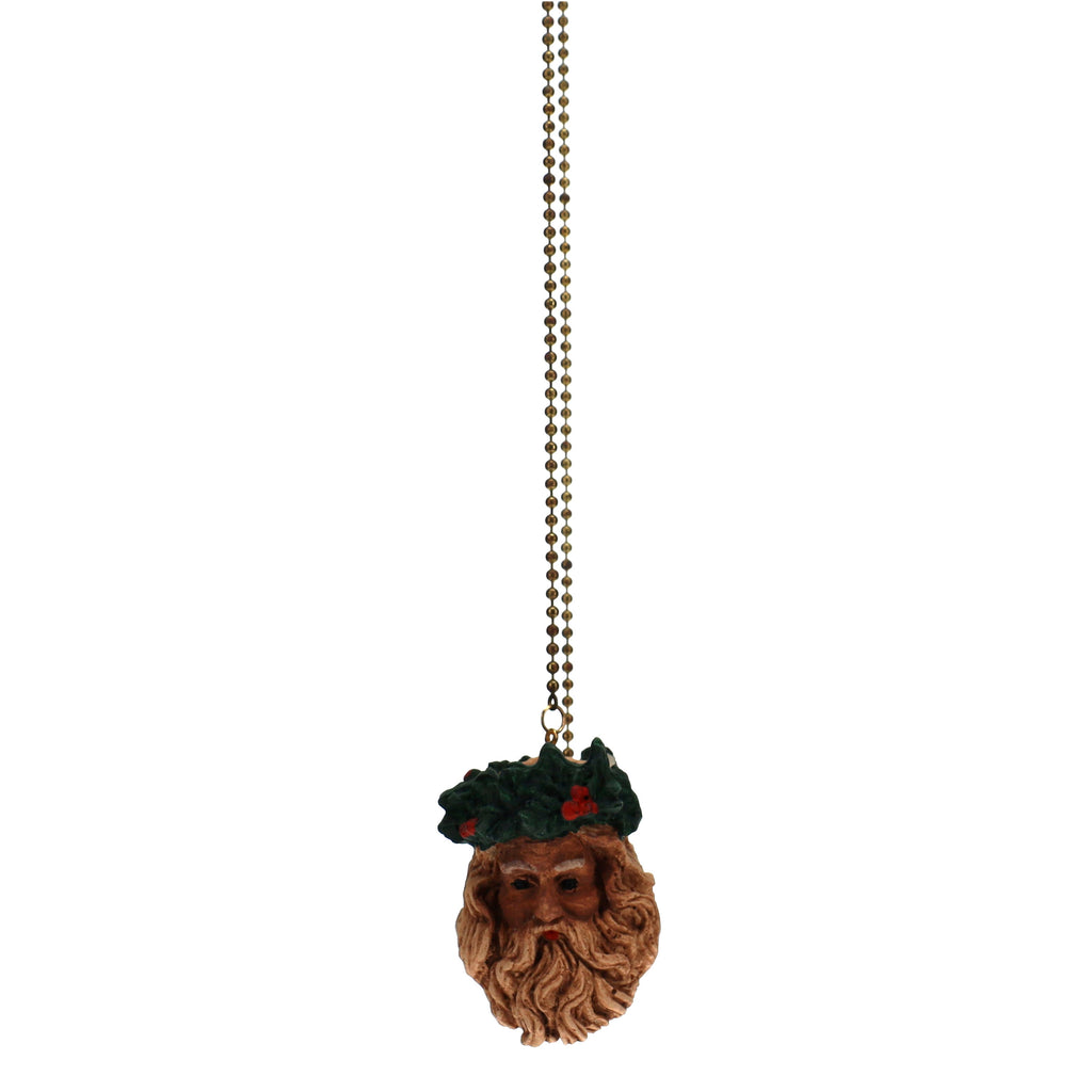 21" Length Brass Pull Chain Christmas Santa Claus Head (15041)