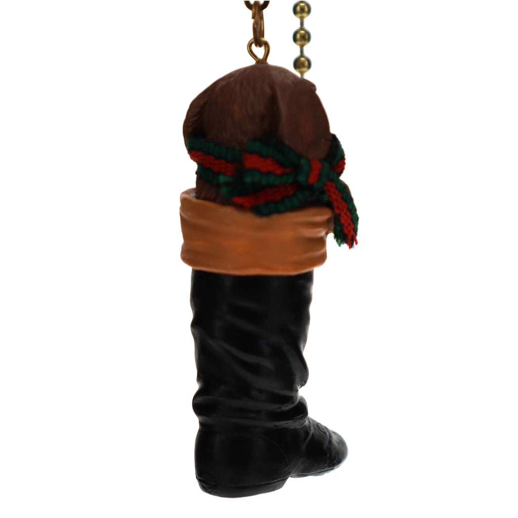 21-1/2" Length Brass Pull Chain Christmas Puppy Boot (15043)