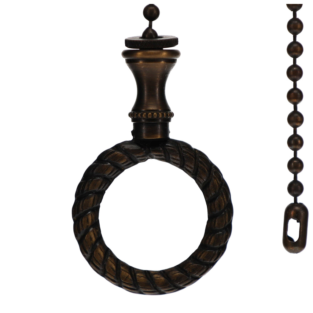 20-1/2" Length Brass Pull Chain Wreath Rustic Bronze Finish (15044)