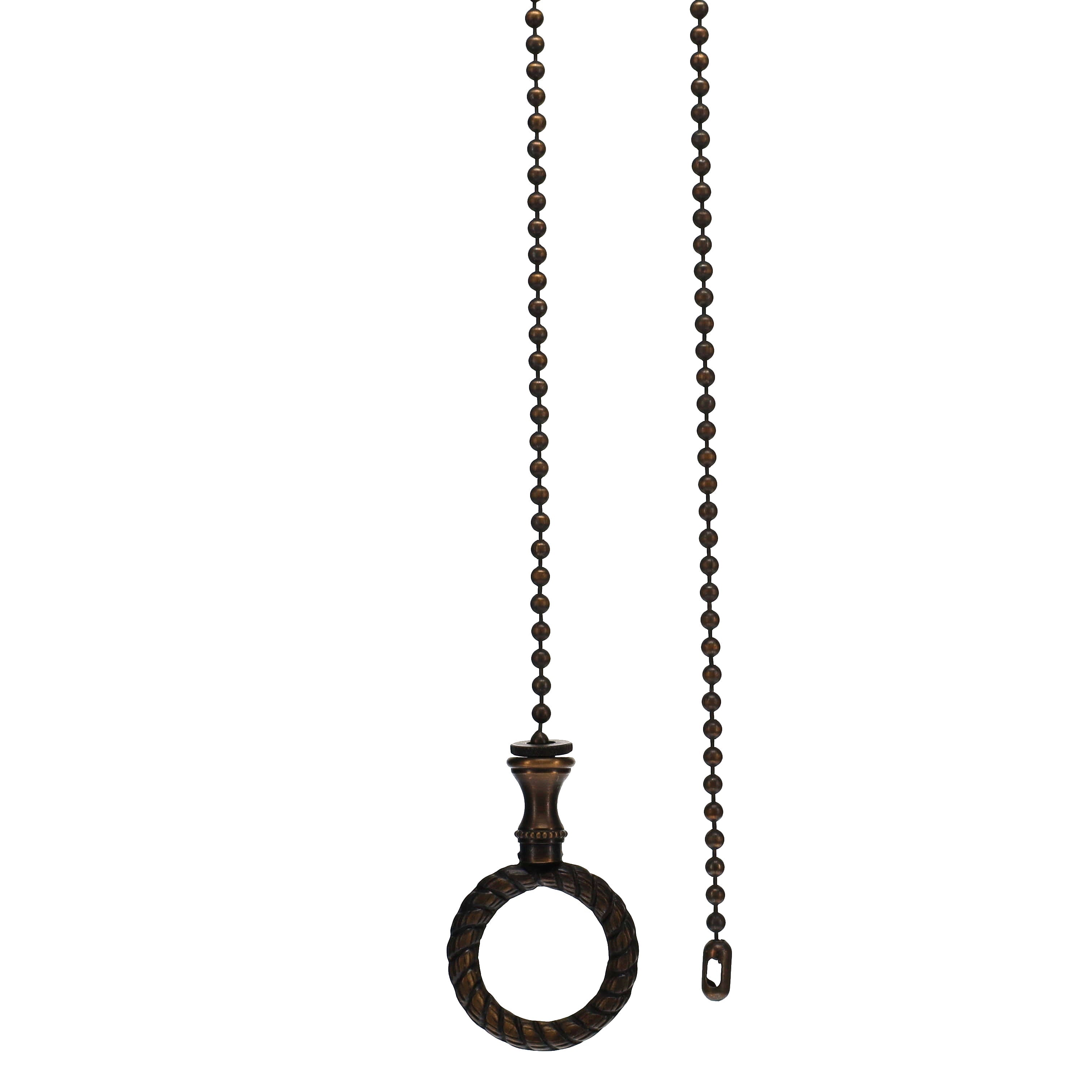 20-1/2" Length Brass Pull Chain Wreath Rustic Bronze Finish (15044)