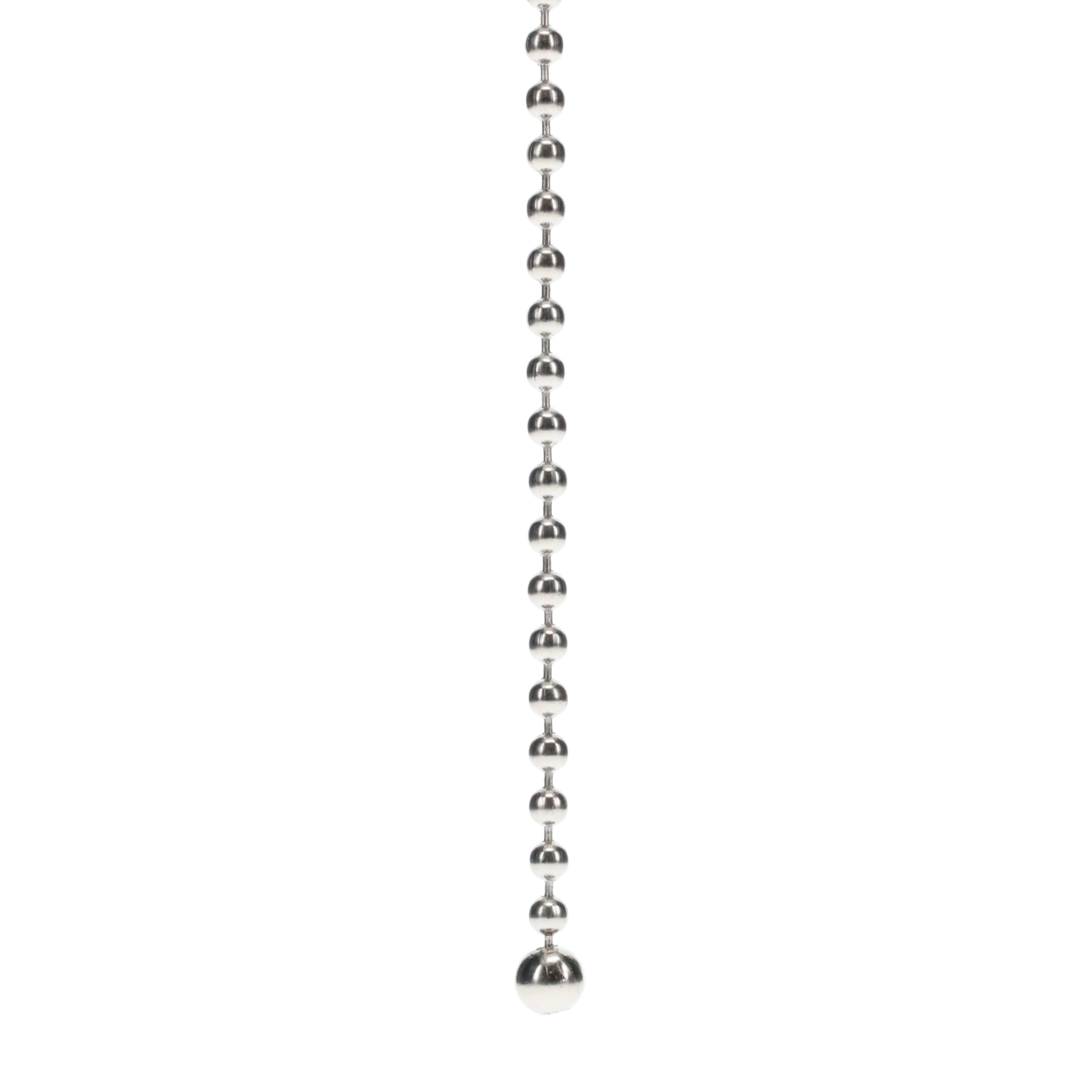 18" Length Nickel Pull Chain #6 Bead with Ball (15045)