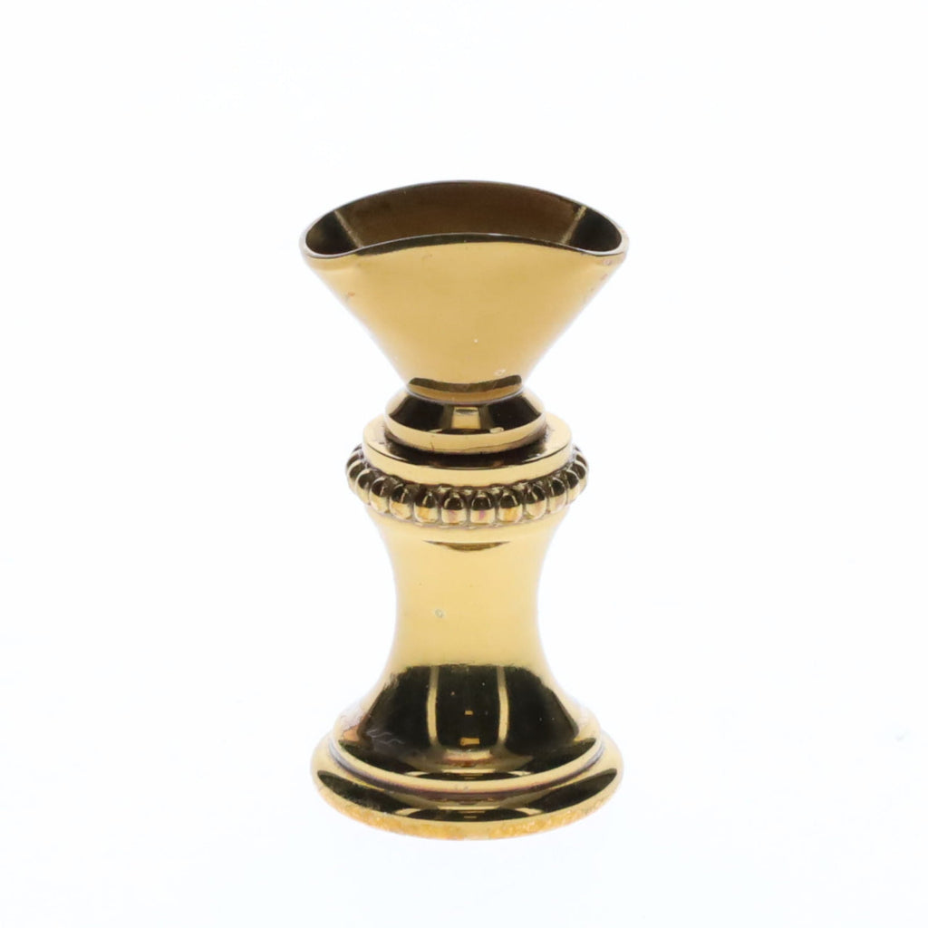 1.2" Tall Brass Finial Base Goblet, Darker Brass Finish, 1/4-27F Tap (15097D)