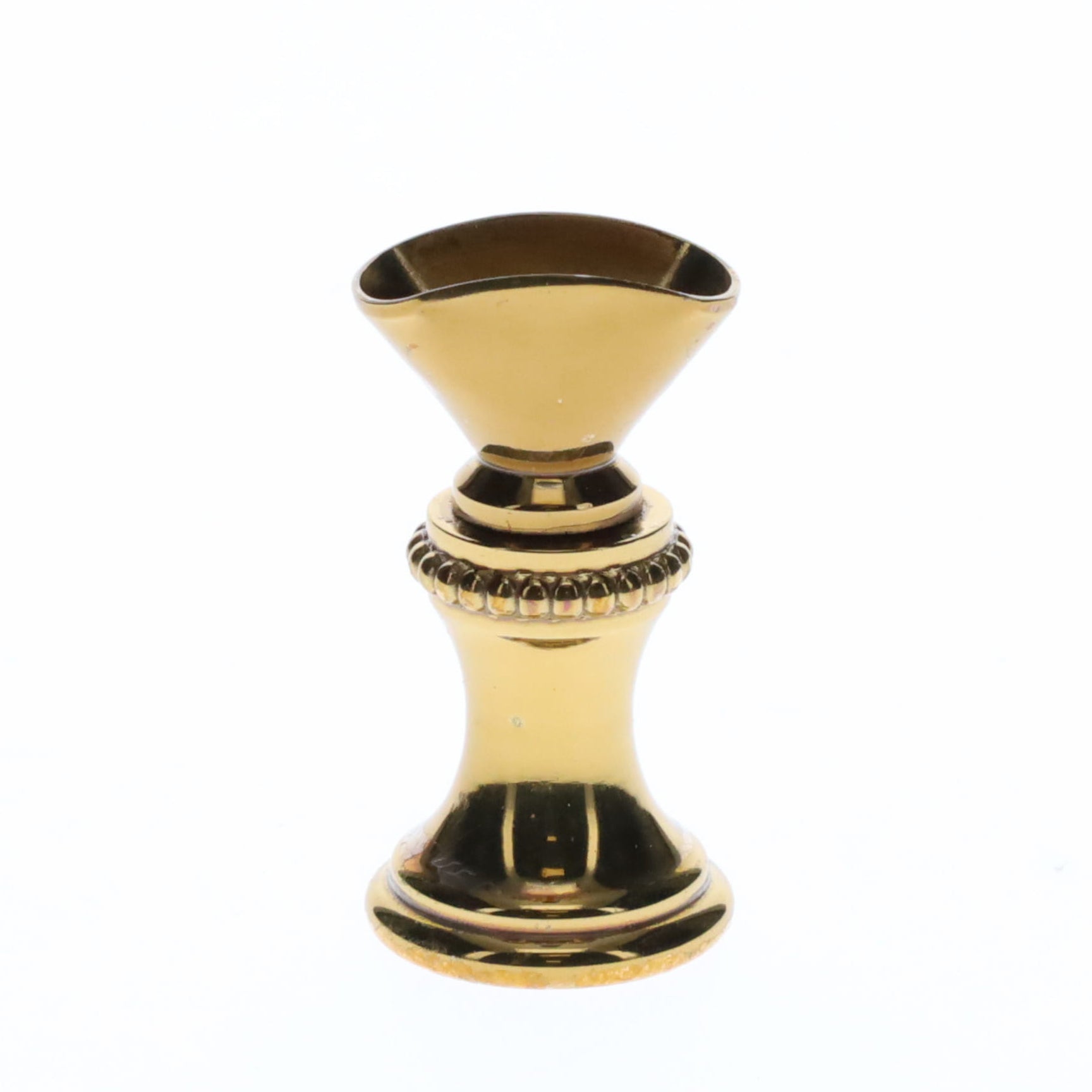 1.2" Tall Brass Finial Base Goblet, Darker Brass Finish, 1/4-27F Tap (15097D)