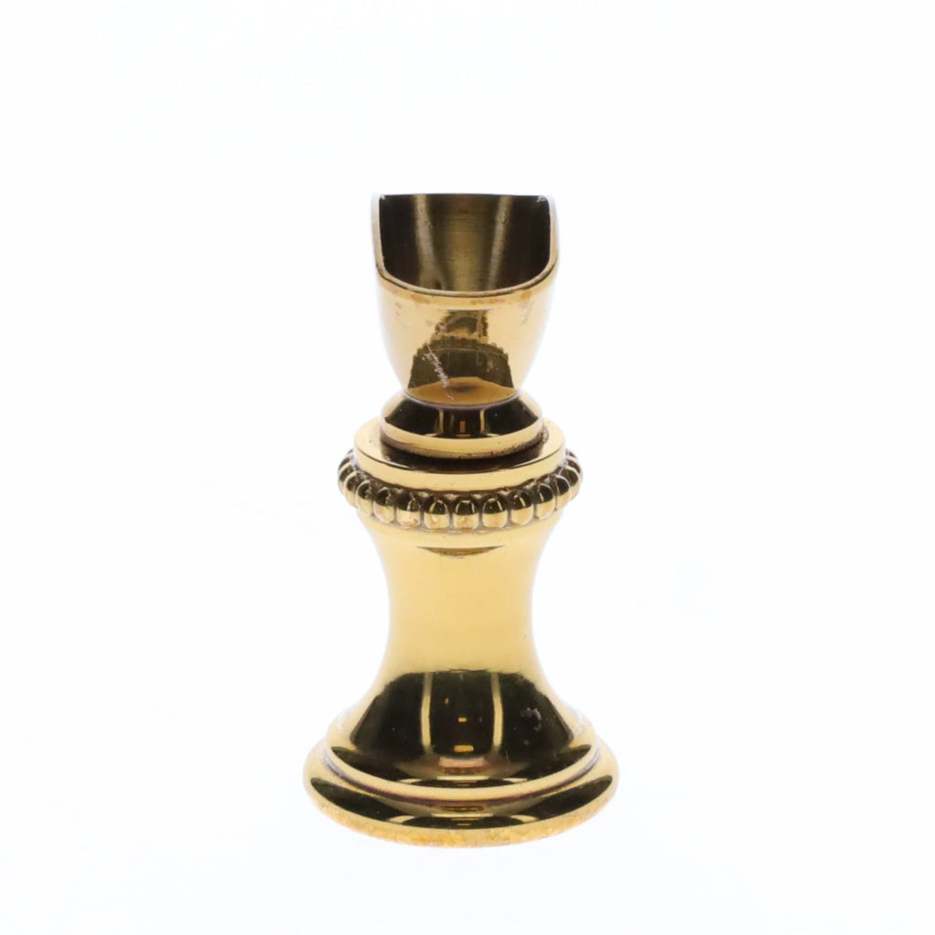 1.2" Tall Brass Finial Base Goblet, Darker Brass Finish, 1/4-27F Tap (15097D)