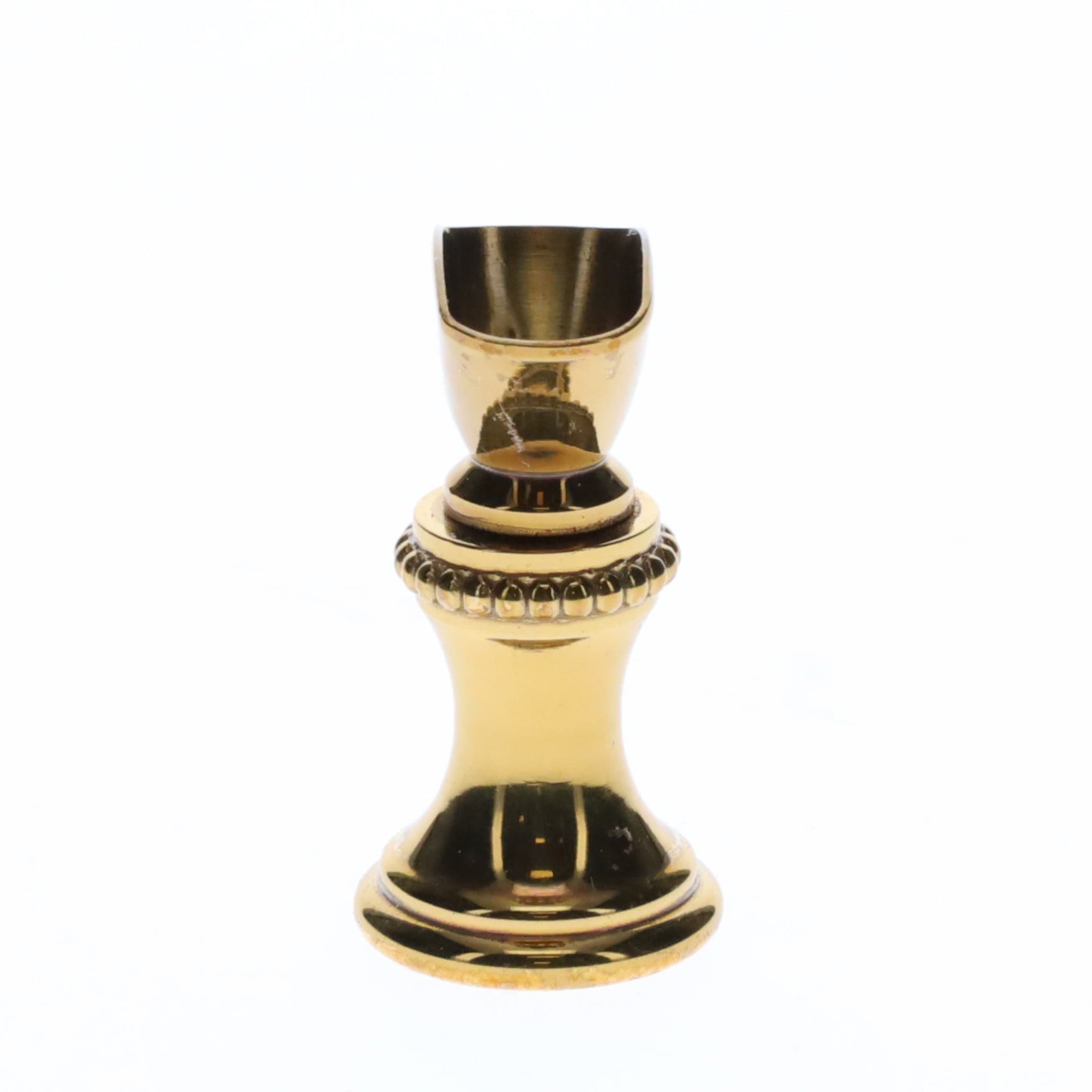 1.2" Tall Brass Finial Base Goblet, Darker Brass Finish, 1/4-27F Tap (15097D)