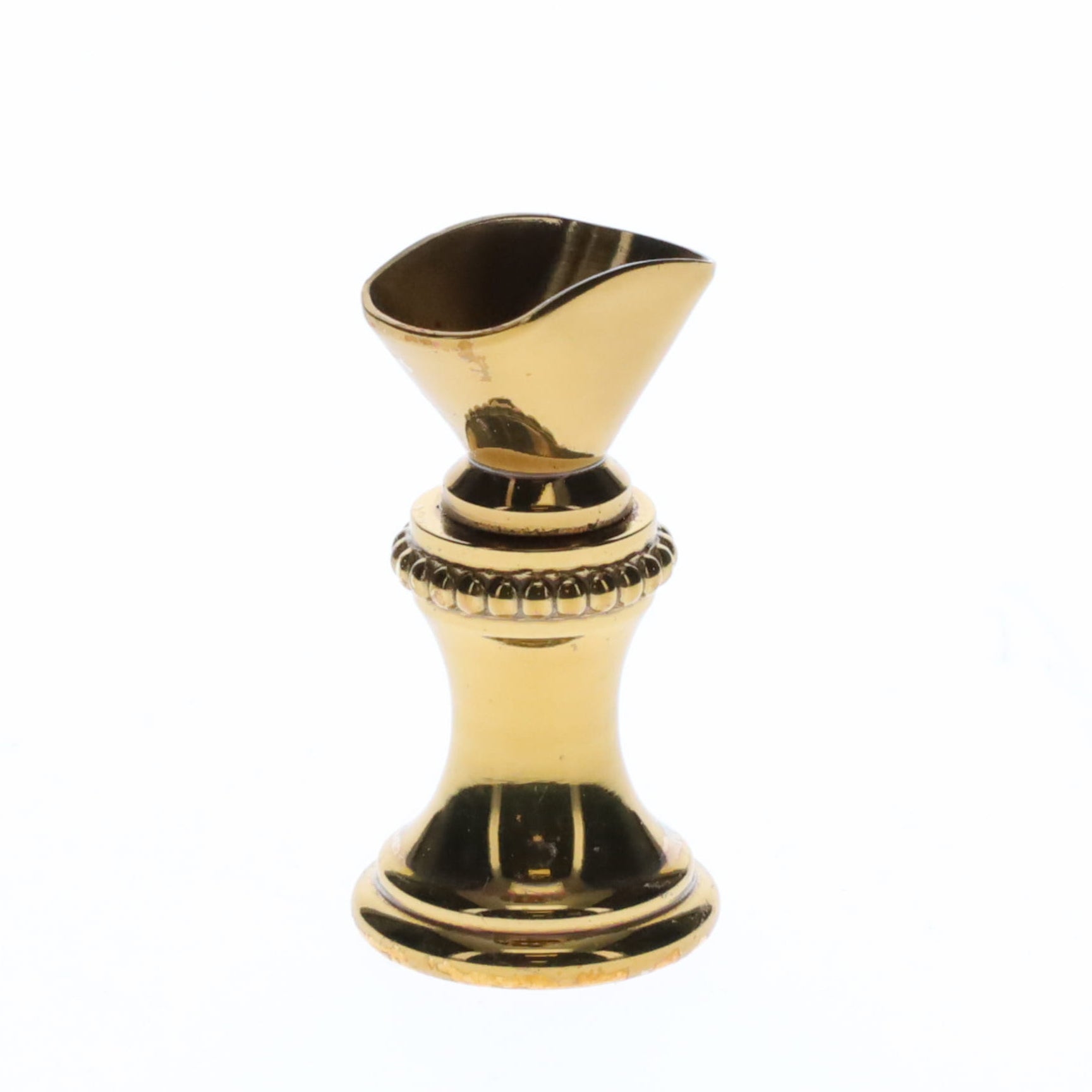1.2" Tall Brass Finial Base Goblet, Darker Brass Finish, 1/4-27F Tap (15097D)