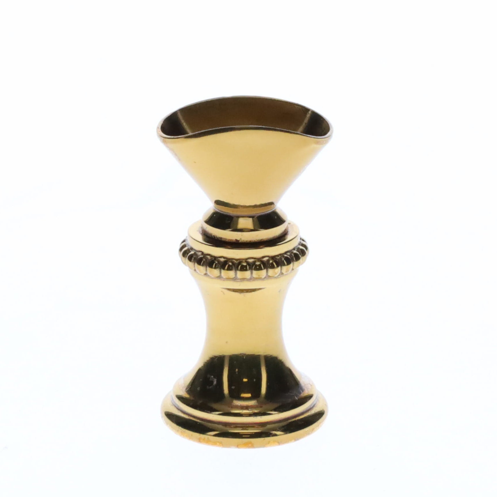 1.2" Tall Brass Finial Base Goblet, Darker Brass Finish, 1/4-27F Tap (15097D)