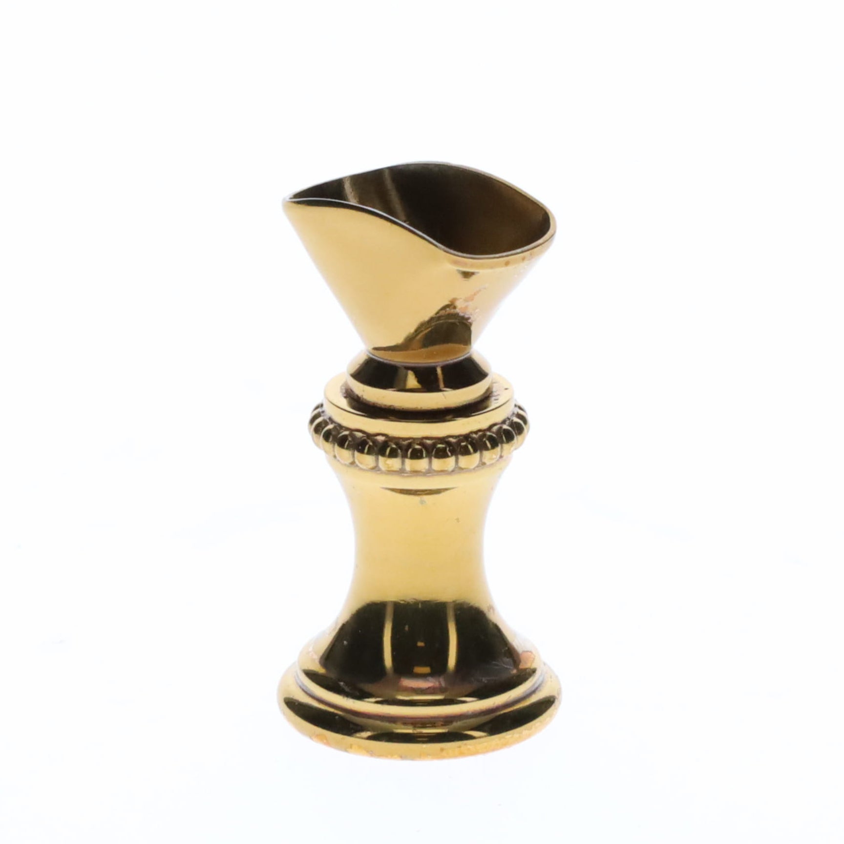 1.2" Tall Brass Finial Base Goblet, Darker Brass Finish, 1/4-27F Tap (15097D)