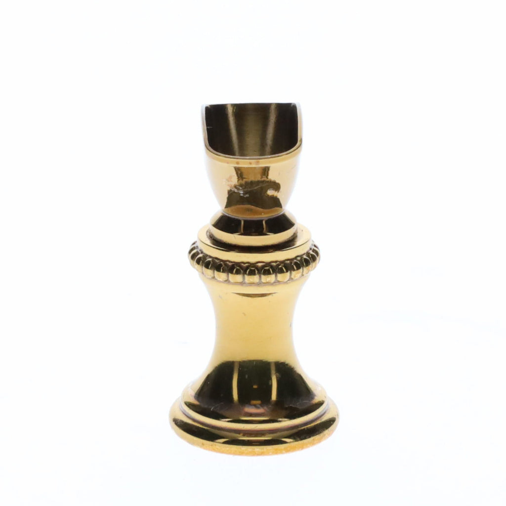 1.2" Tall Brass Finial Base Goblet, Darker Brass Finish, 1/4-27F Tap (15097D)