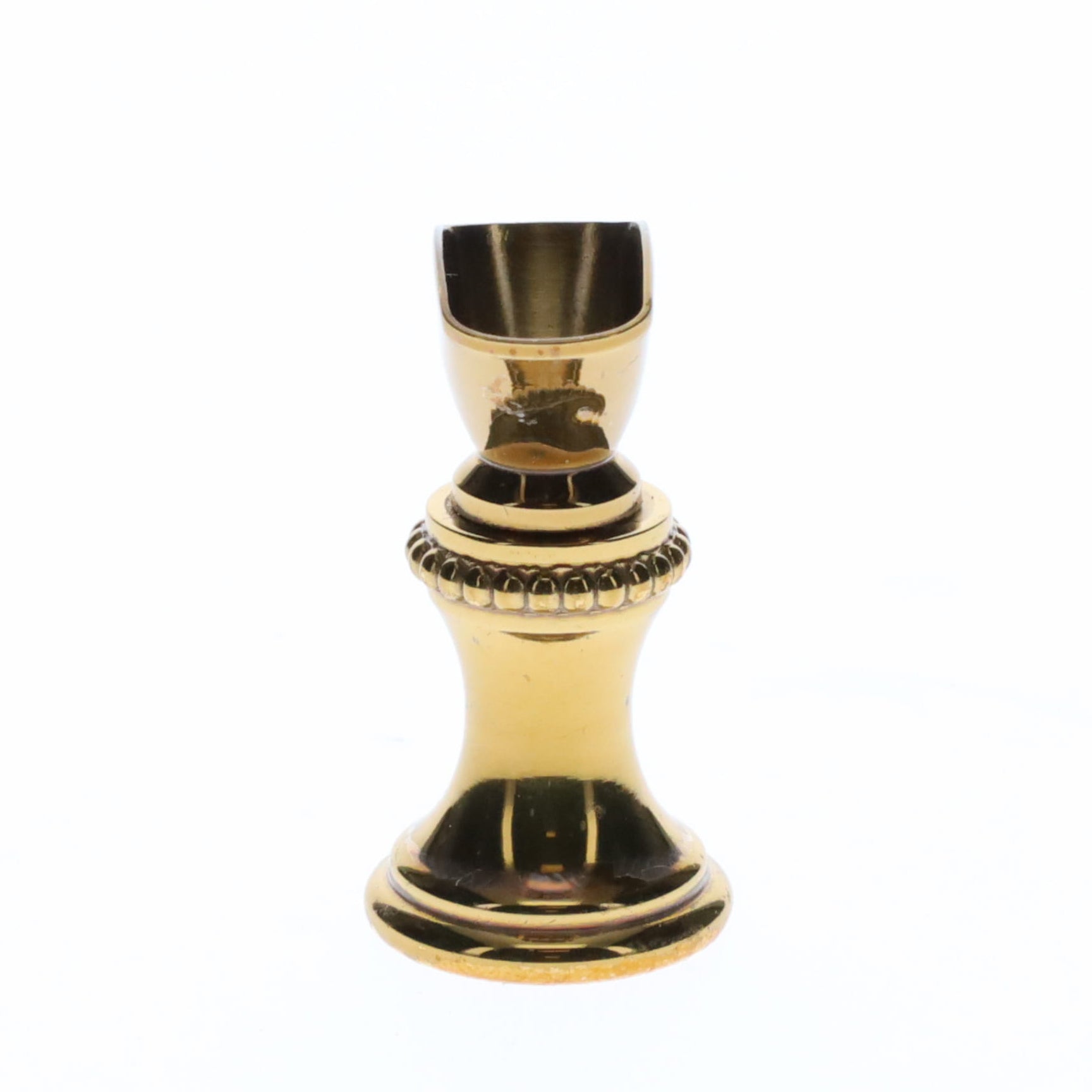 1.2" Tall Brass Finial Base Goblet, Darker Brass Finish, 1/4-27F Tap (15097D)