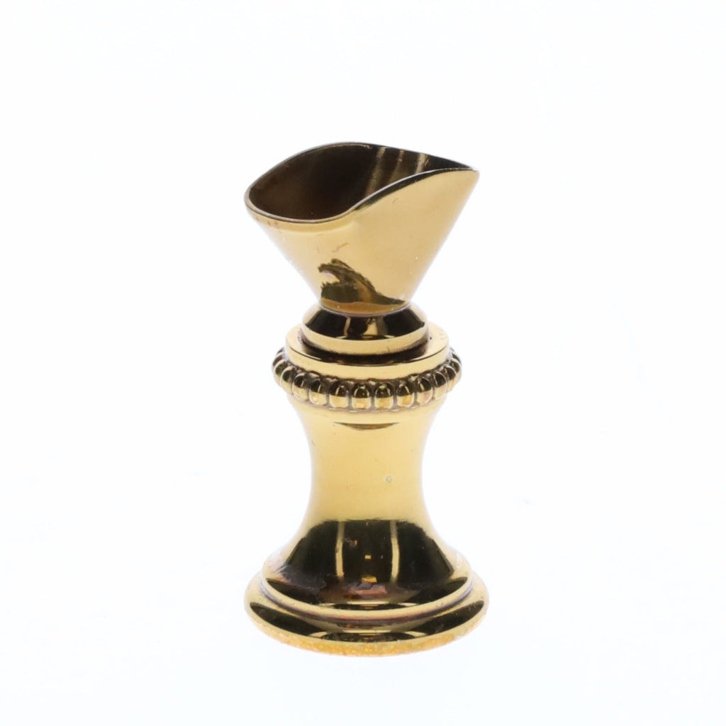 1.2" Tall Brass Finial Base Goblet, Darker Brass Finish, 1/4-27F Tap (15097D)
