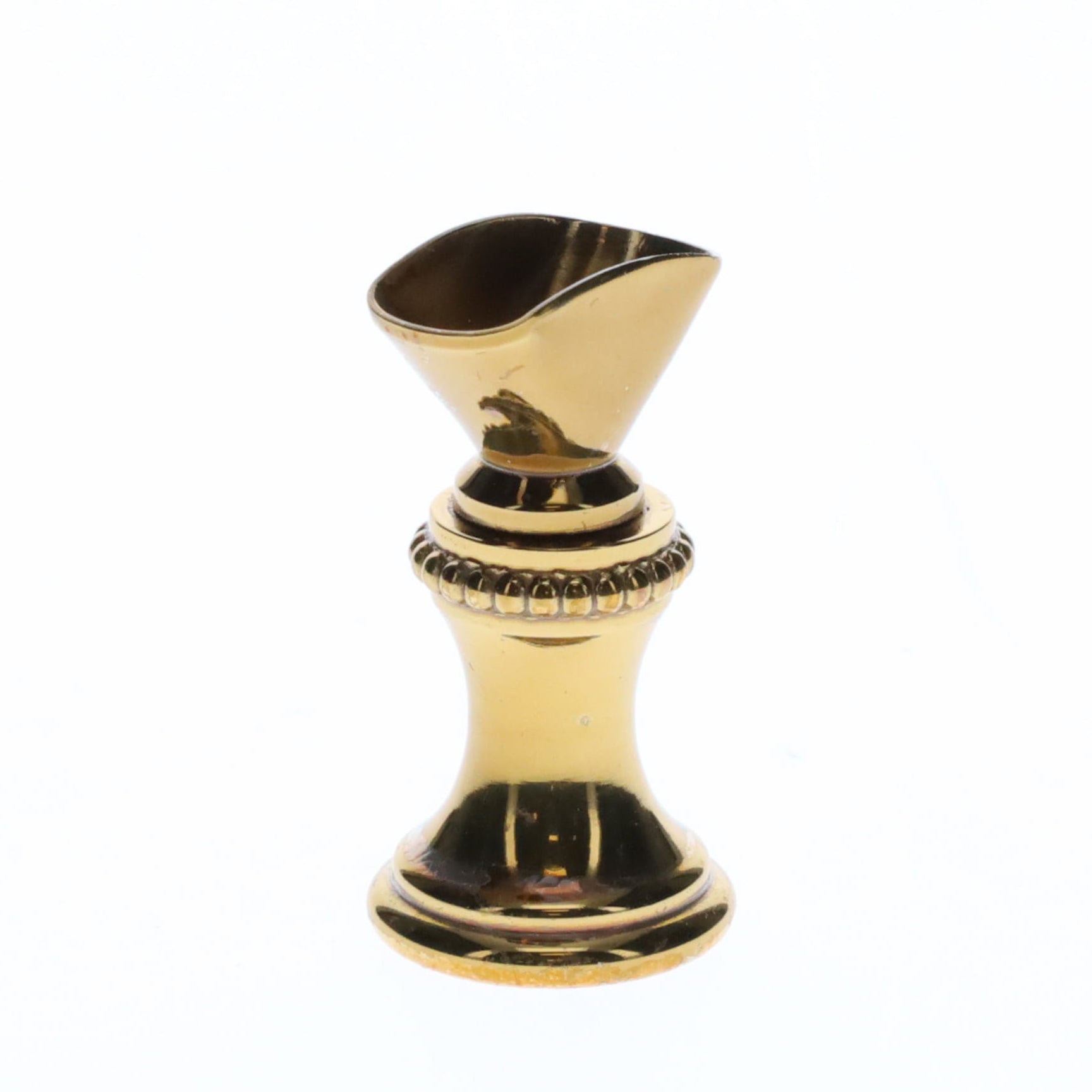 1.2" Tall Brass Finial Base Goblet, Darker Brass Finish, 1/4-27F Tap (15097D)