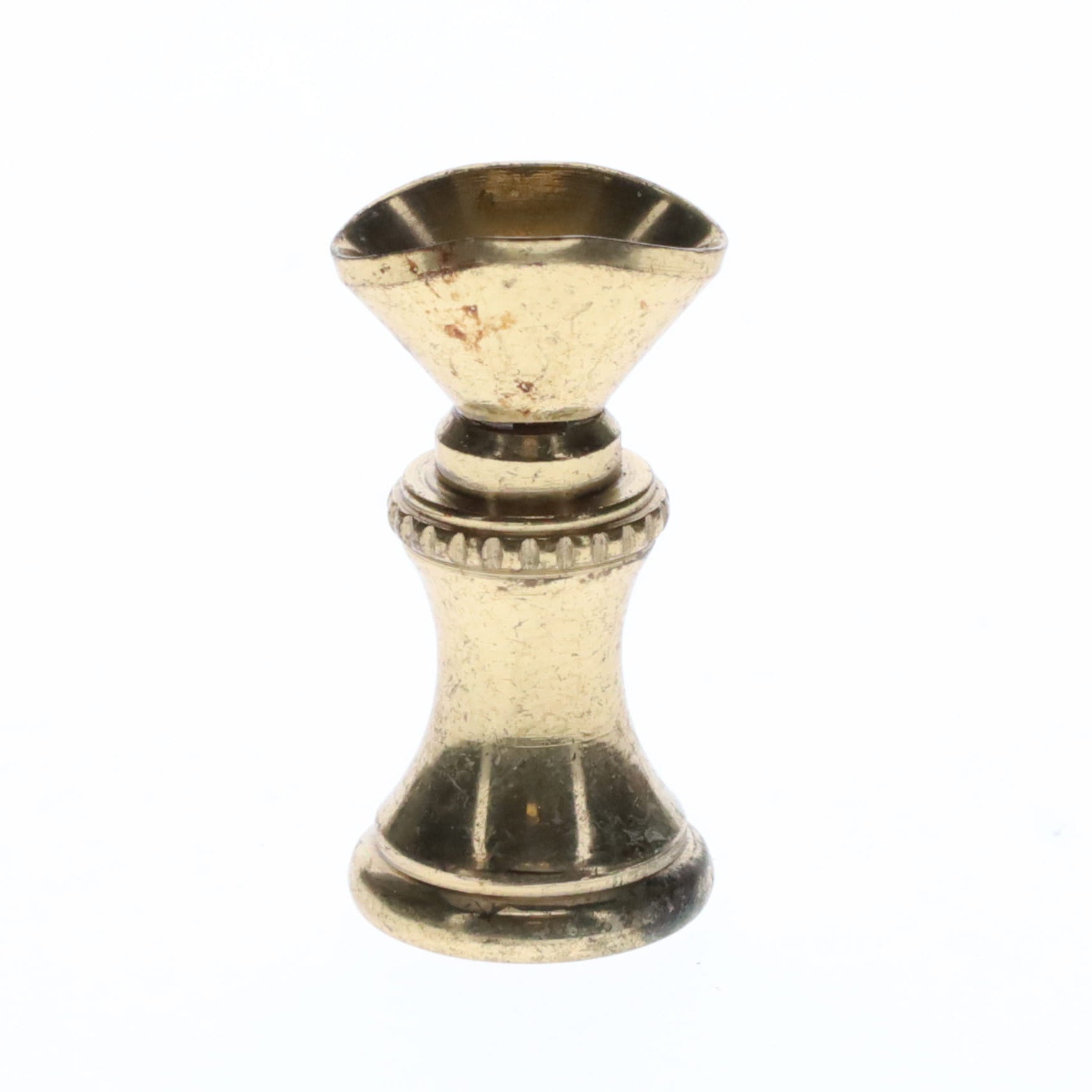 1.2" Tall Brass Finial Base Goblet, Unfinished Brass, 1/4-27F Tap (15097U)