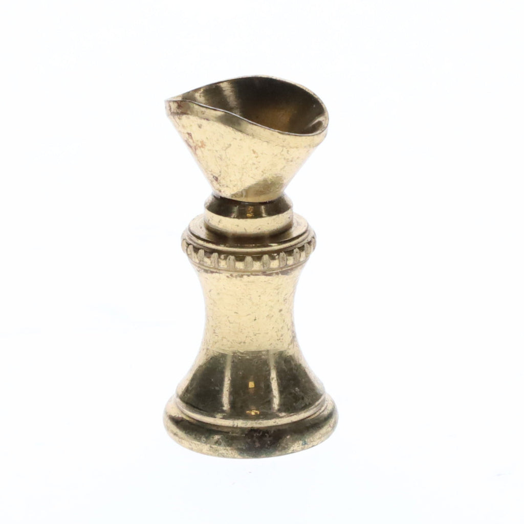 1.2" Tall Brass Finial Base Goblet, Unfinished Brass, 1/4-27F Tap (15097U)
