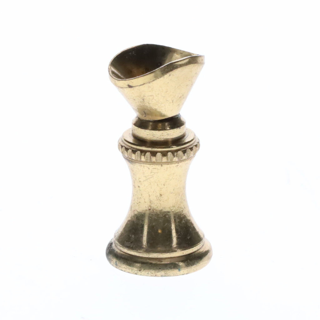 1.2" Tall Brass Finial Base Goblet, Unfinished Brass, 1/4-27F Tap (15097U)