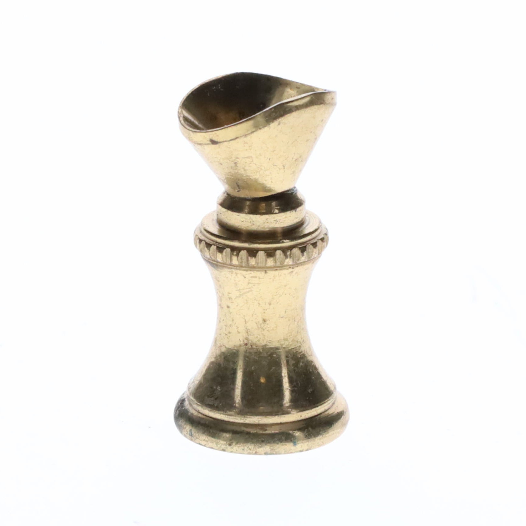 1.2" Tall Brass Finial Base Goblet, Unfinished Brass, 1/4-27F Tap (15097U)