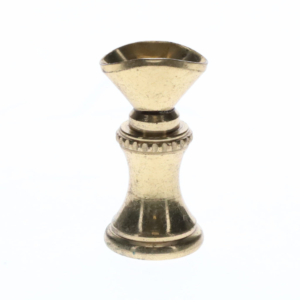 1.2" Tall Brass Finial Base Goblet, Unfinished Brass, 1/4-27F Tap (15097U)