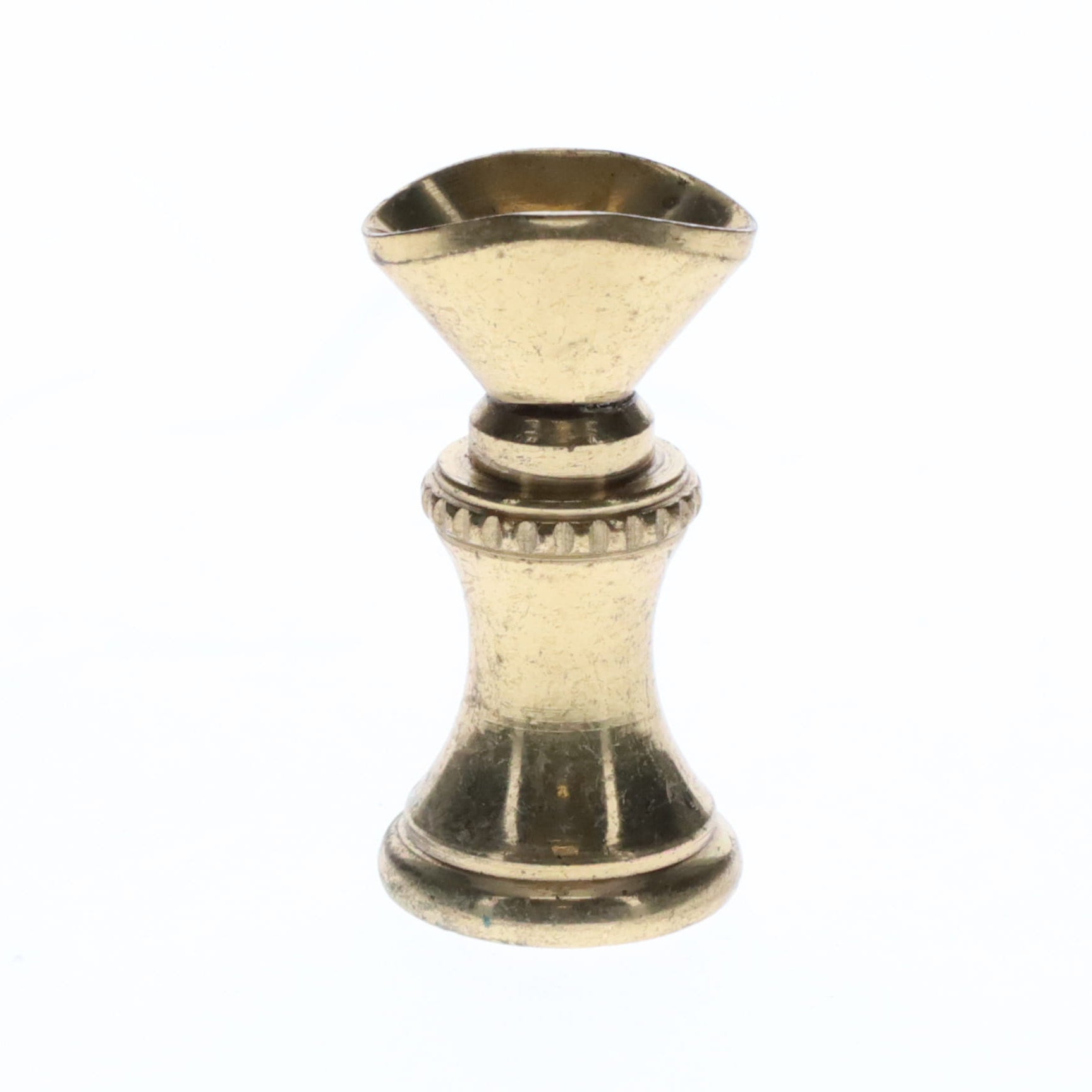 1.2" Tall Brass Finial Base Goblet, Unfinished Brass, 1/4-27F Tap (15097U)