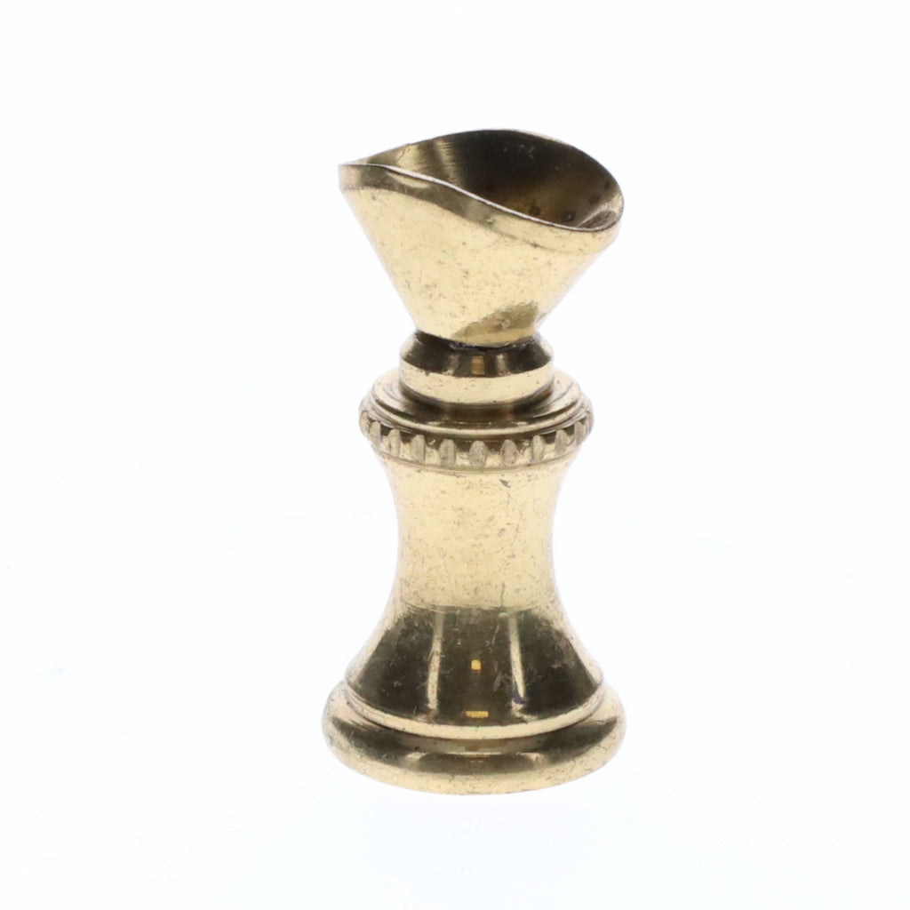 1.2" Tall Brass Finial Base Goblet, Unfinished Brass, 1/4-27F Tap (15097U)