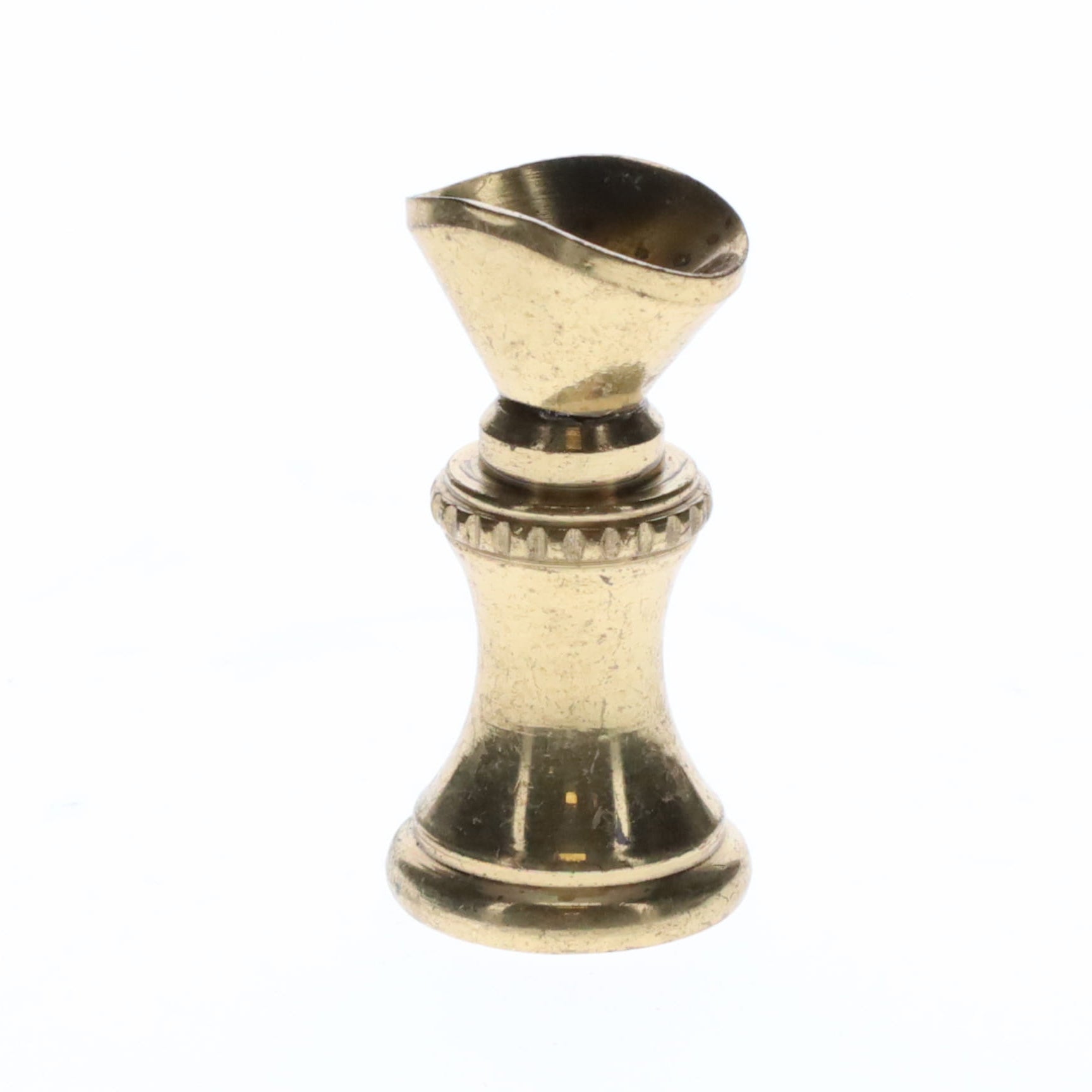 1.2" Tall Brass Finial Base Goblet, Unfinished Brass, 1/4-27F Tap (15097U)