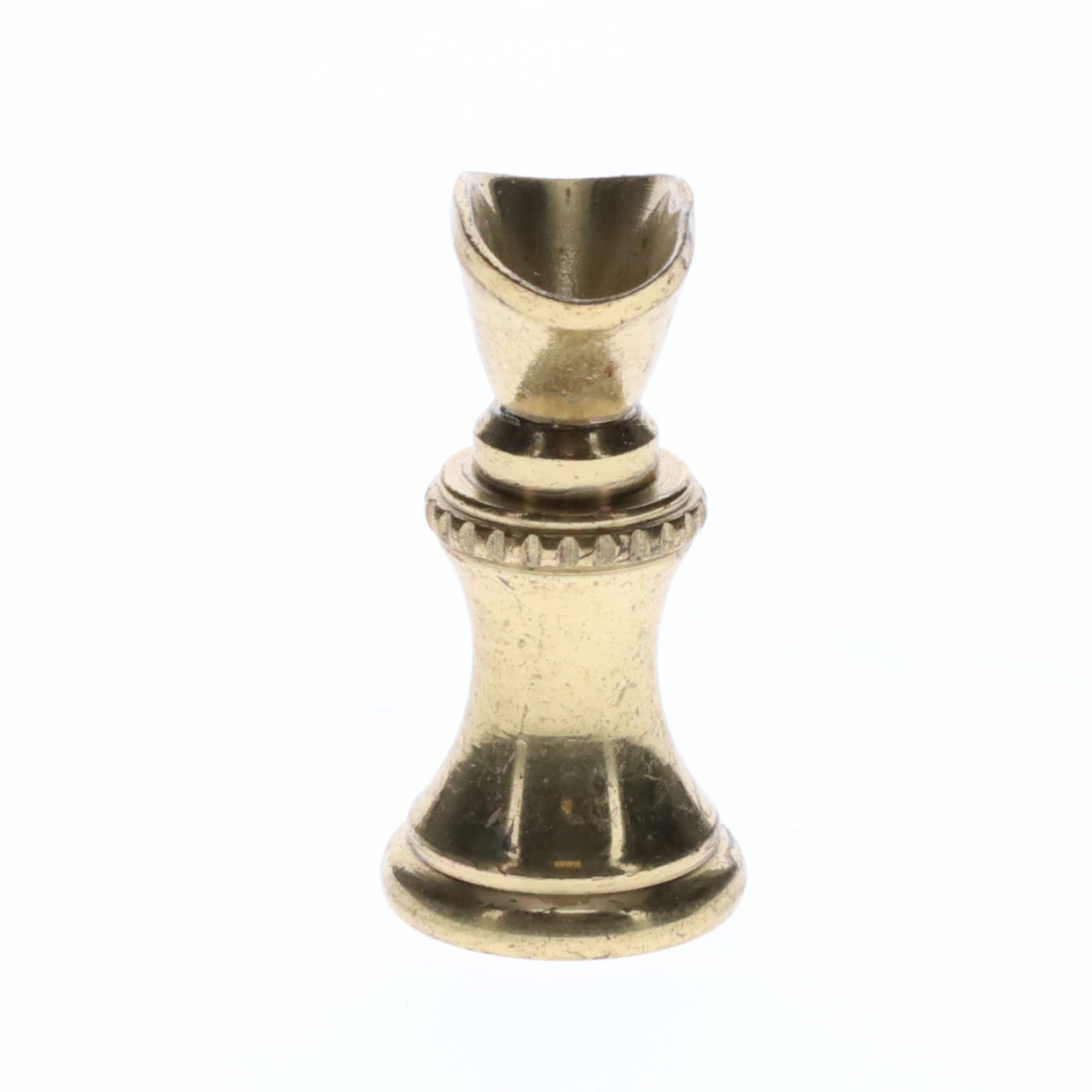 1.2" Tall Brass Finial Base Goblet, Unfinished Brass, 1/4-27F Tap (15097U)