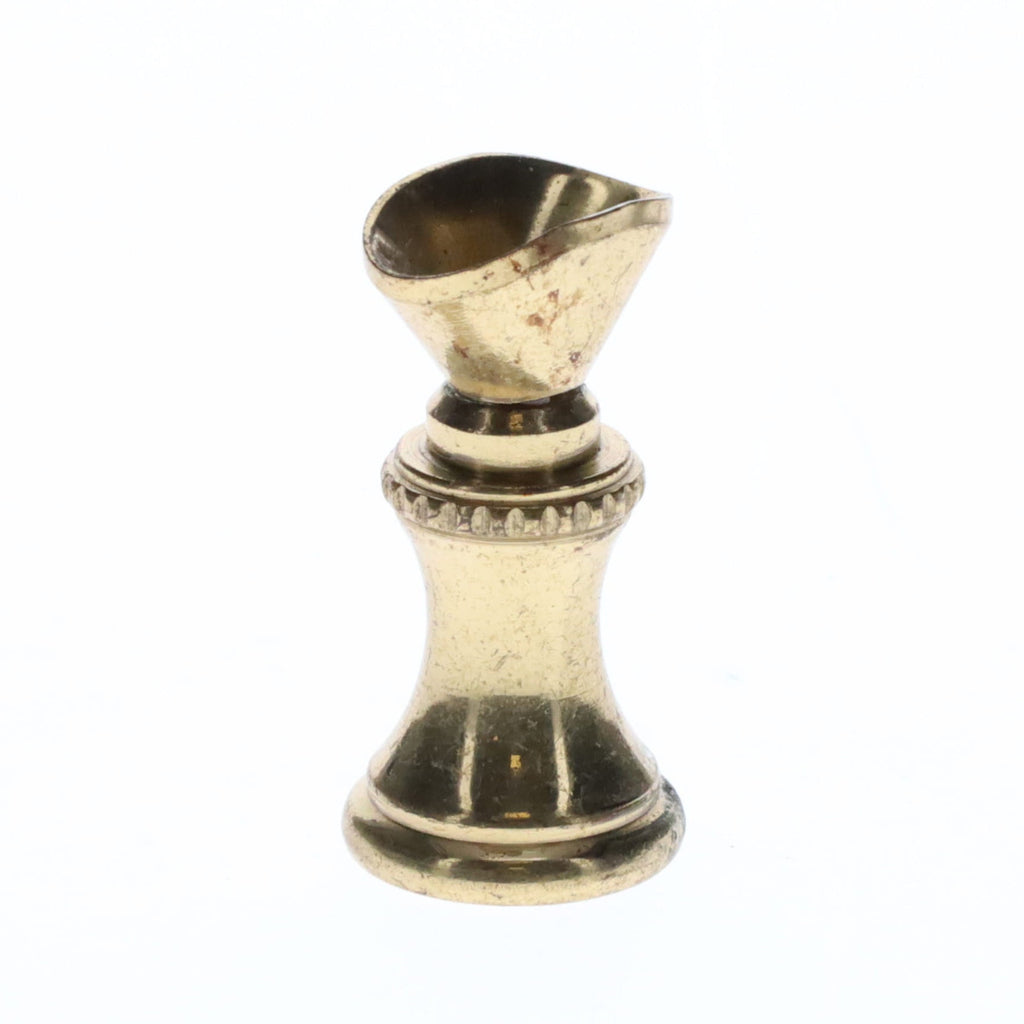 1.2" Tall Brass Finial Base Goblet, Unfinished Brass, 1/4-27F Tap (15097U)