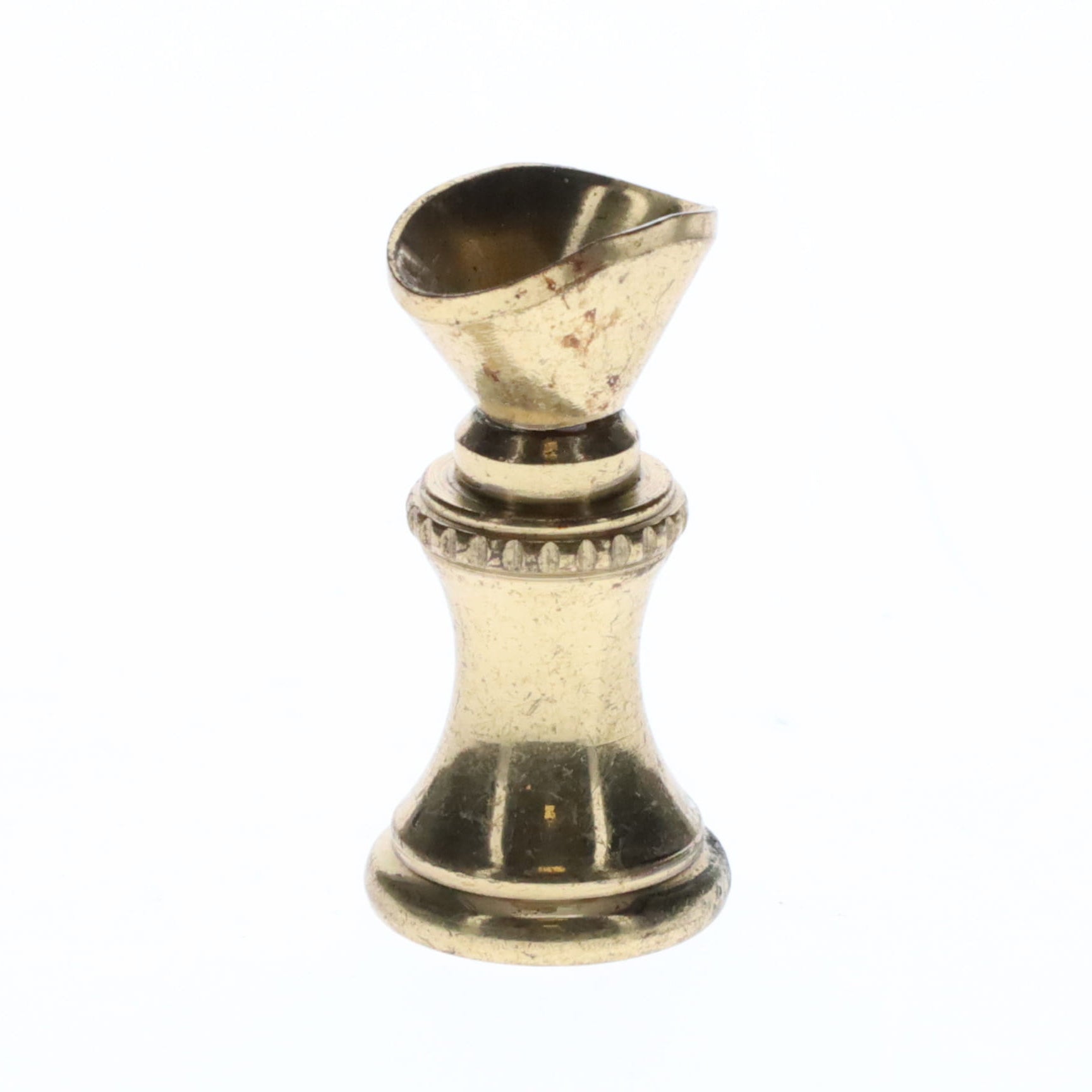 1.2" Tall Brass Finial Base Goblet, Unfinished Brass, 1/4-27F Tap (15097U)