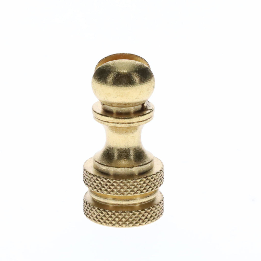 1.2" Tall Brass Finial Base, Cutout Opening, Unfinished, 1/4-27F Tap (15098)