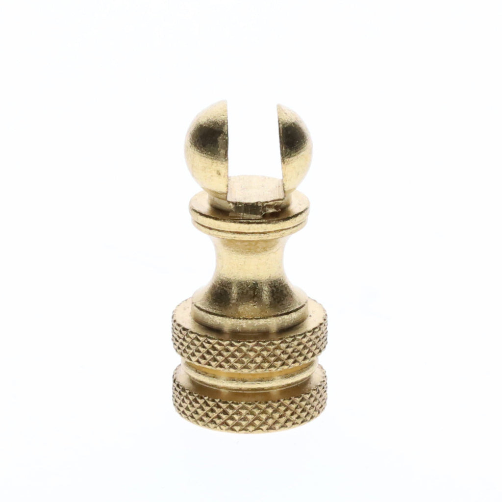 1.2" Tall Brass Finial Base, Cutout Opening, Unfinished, 1/4-27F Tap (15098)