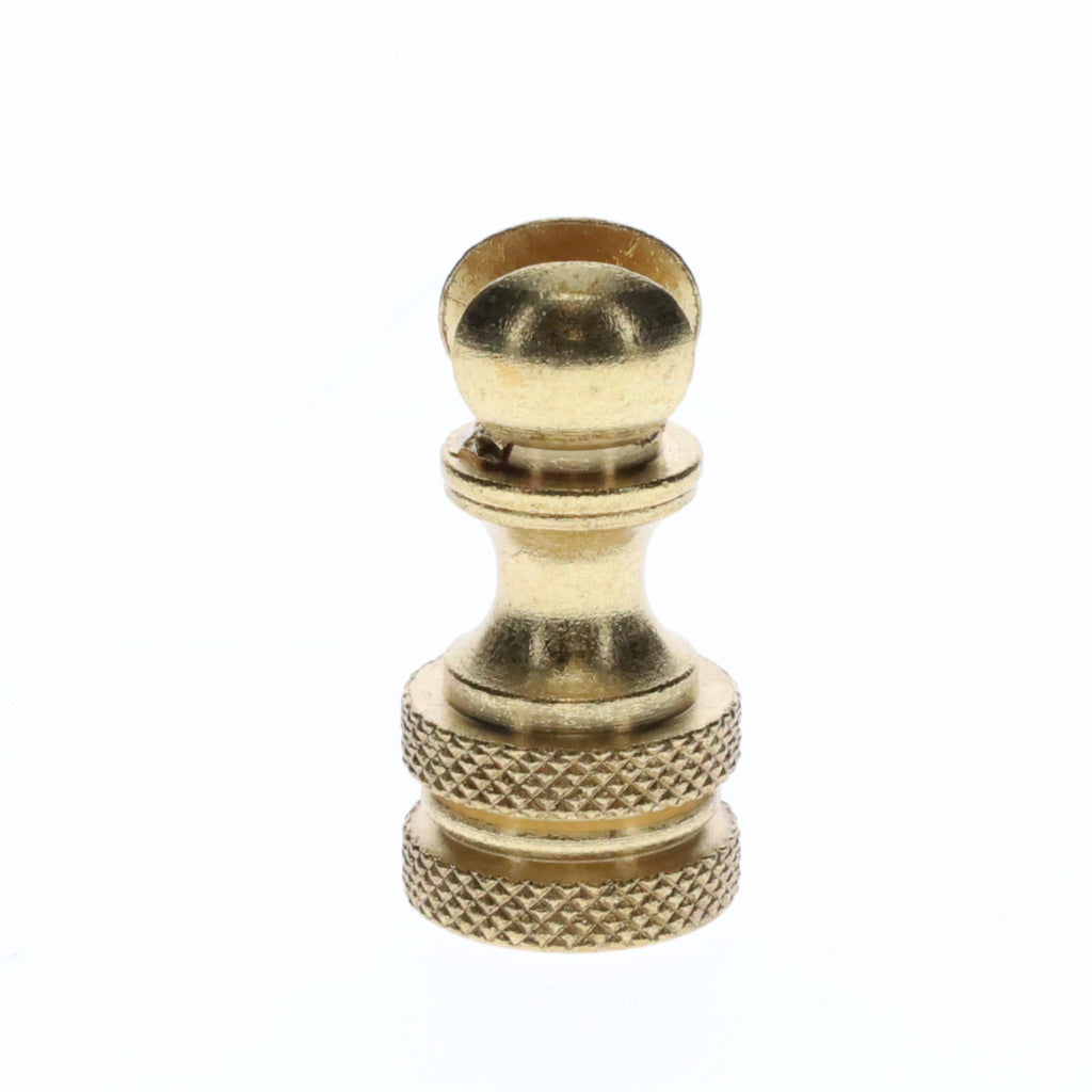 1.2" Tall Brass Finial Base, Cutout Opening, Unfinished, 1/4-27F Tap (15098)
