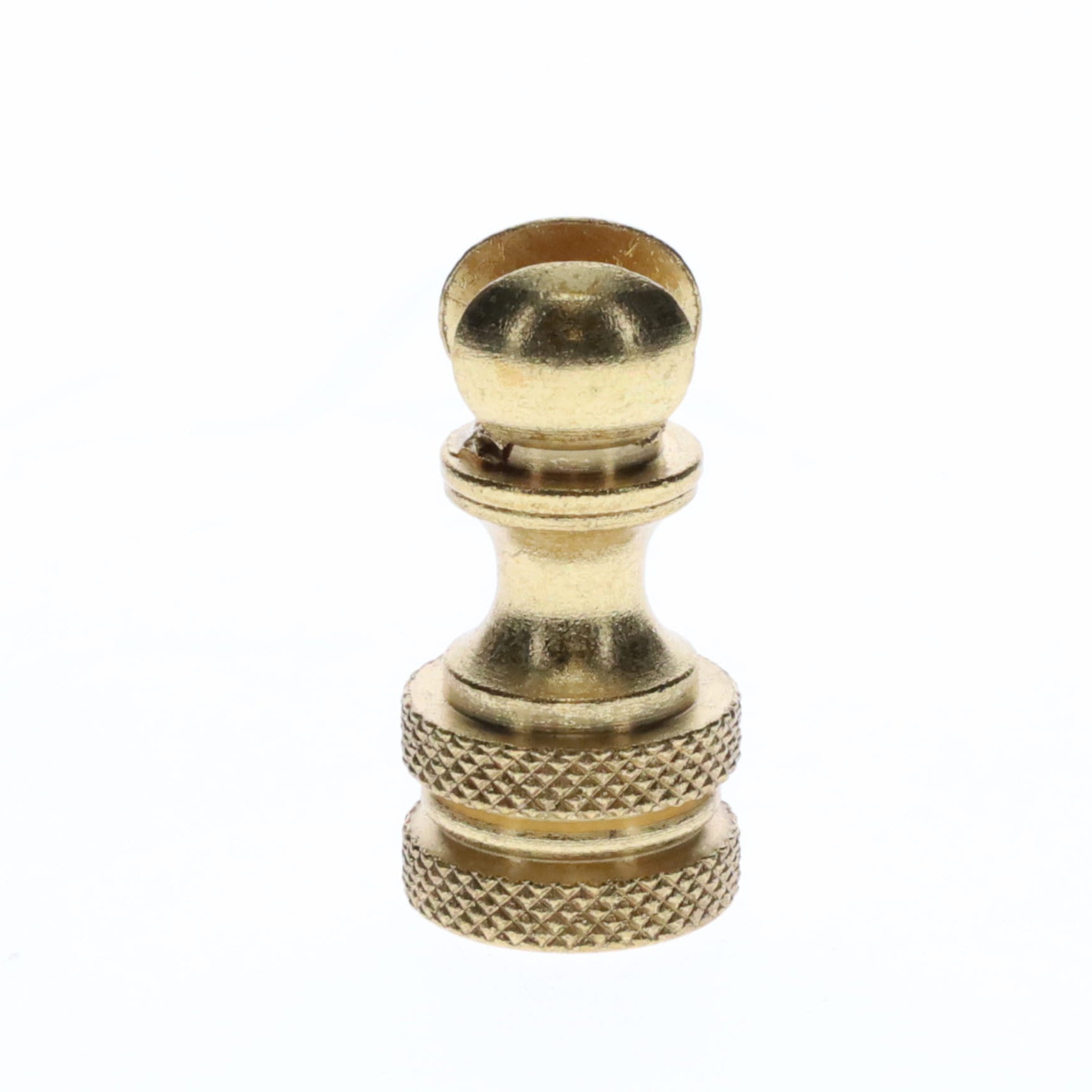 1.2" Tall Brass Finial Base, Cutout Opening, Unfinished, 1/4-27F Tap (15098)