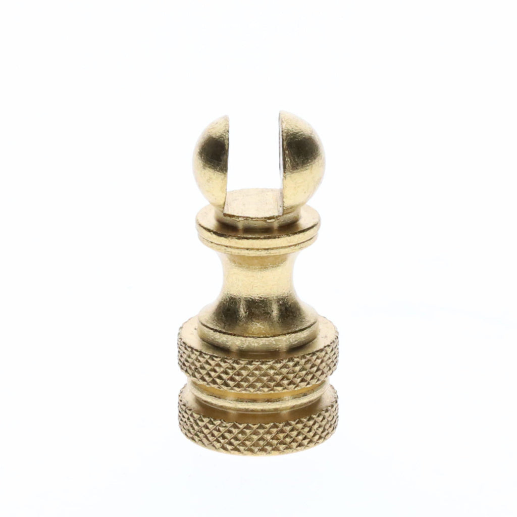 1.2" Tall Brass Finial Base, Cutout Opening, Unfinished, 1/4-27F Tap (15098)