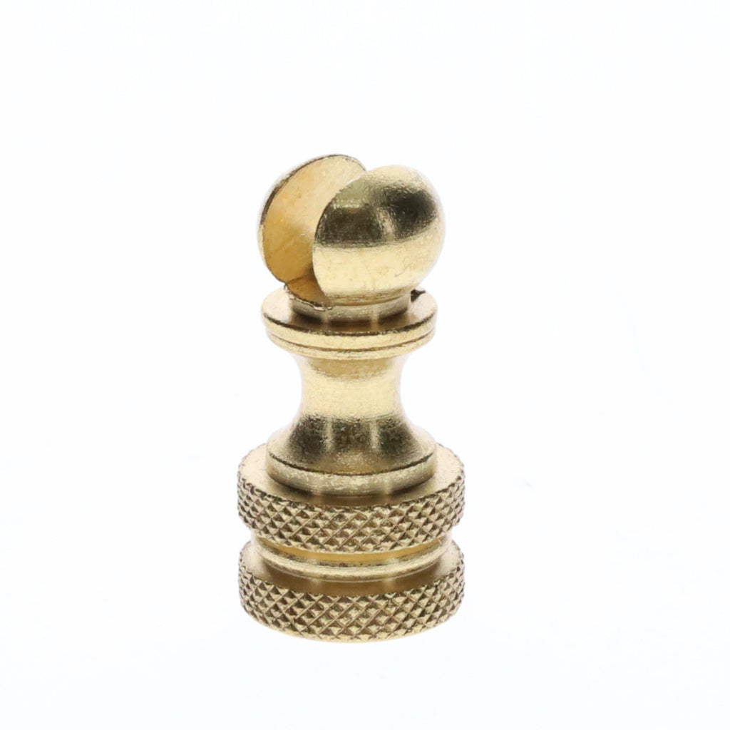 1.2" Tall Brass Finial Base, Cutout Opening, Unfinished, 1/4-27F Tap (15098)