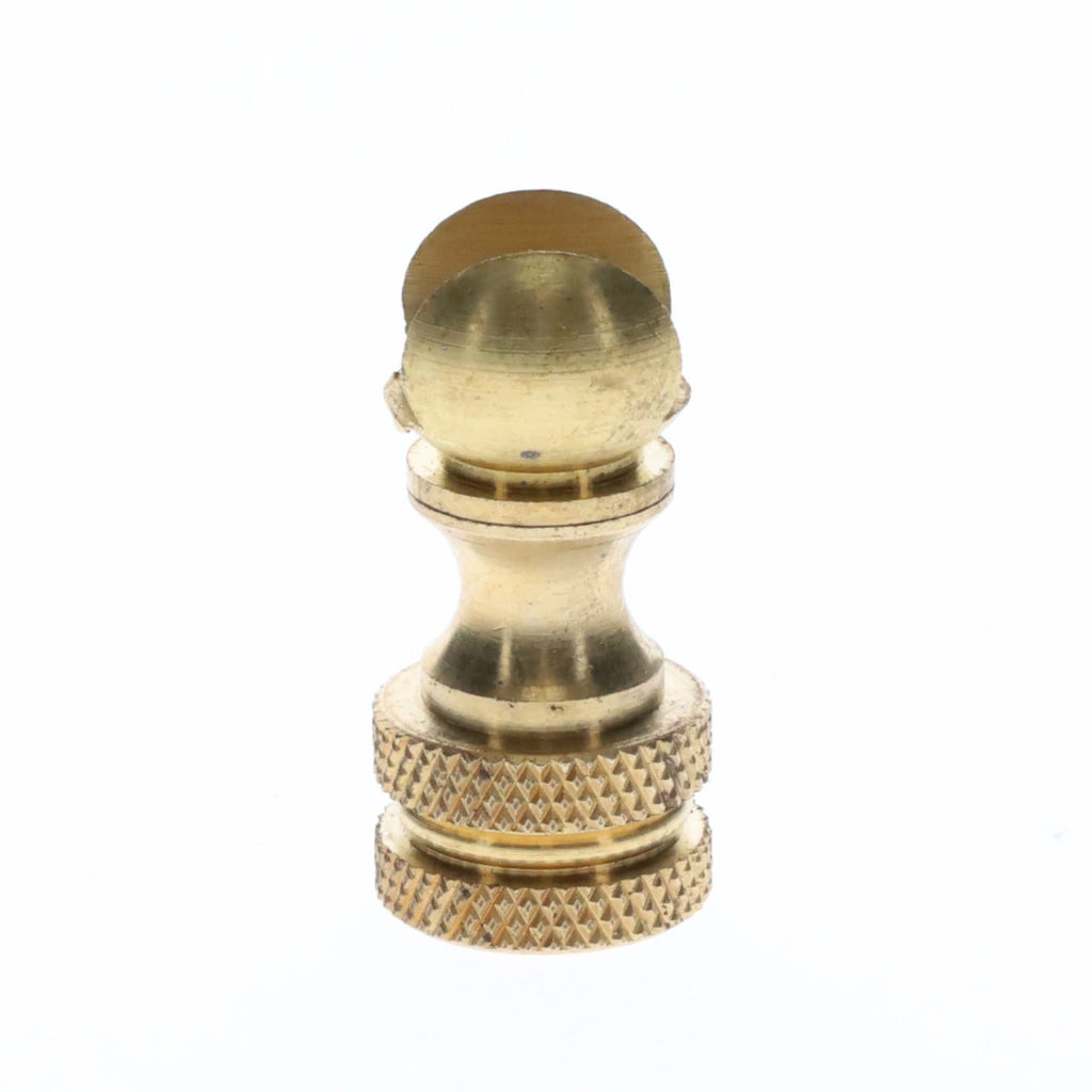 1.2" Tall Brass Finial Base, Cutout Opening, Unfinished, 1/4-27F Tap (15099)