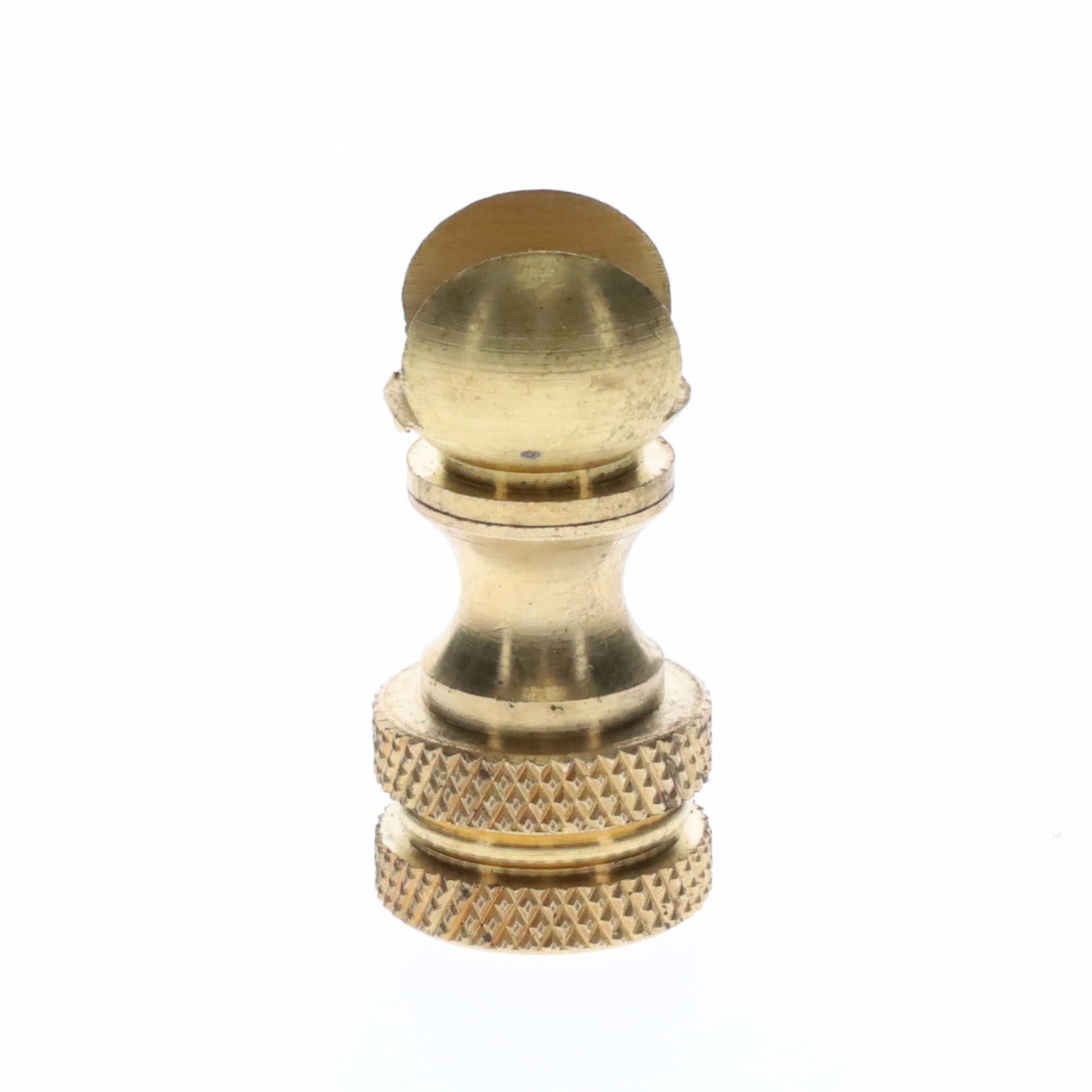1.2" Tall Brass Finial Base, Cutout Opening, Unfinished, 1/4-27F Tap (15099)