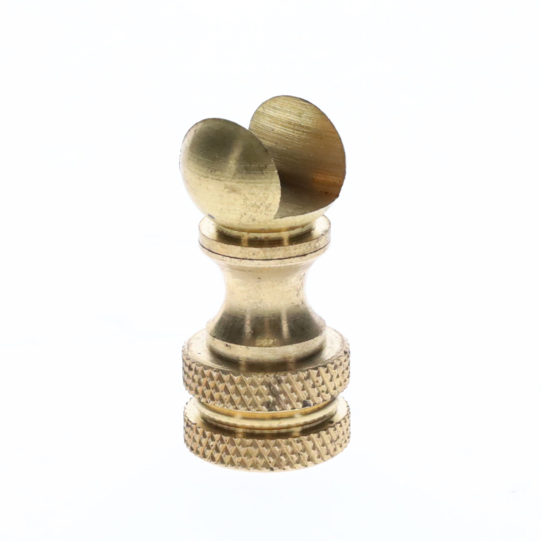 1.2" Tall Brass Finial Base, Cutout Opening, Unfinished, 1/4-27F Tap (15099)