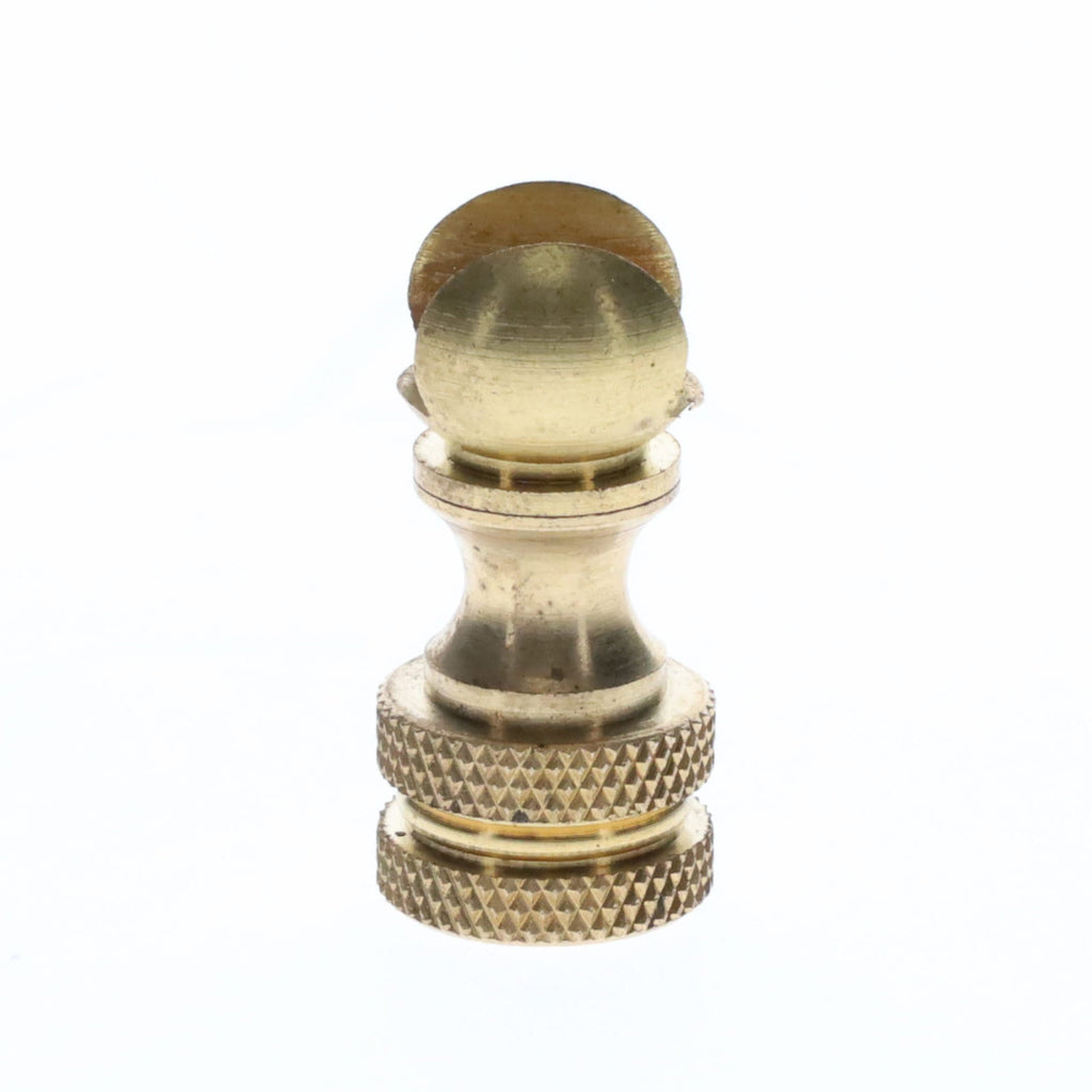 1.2" Tall Brass Finial Base, Cutout Opening, Unfinished, 1/4-27F Tap (15099)