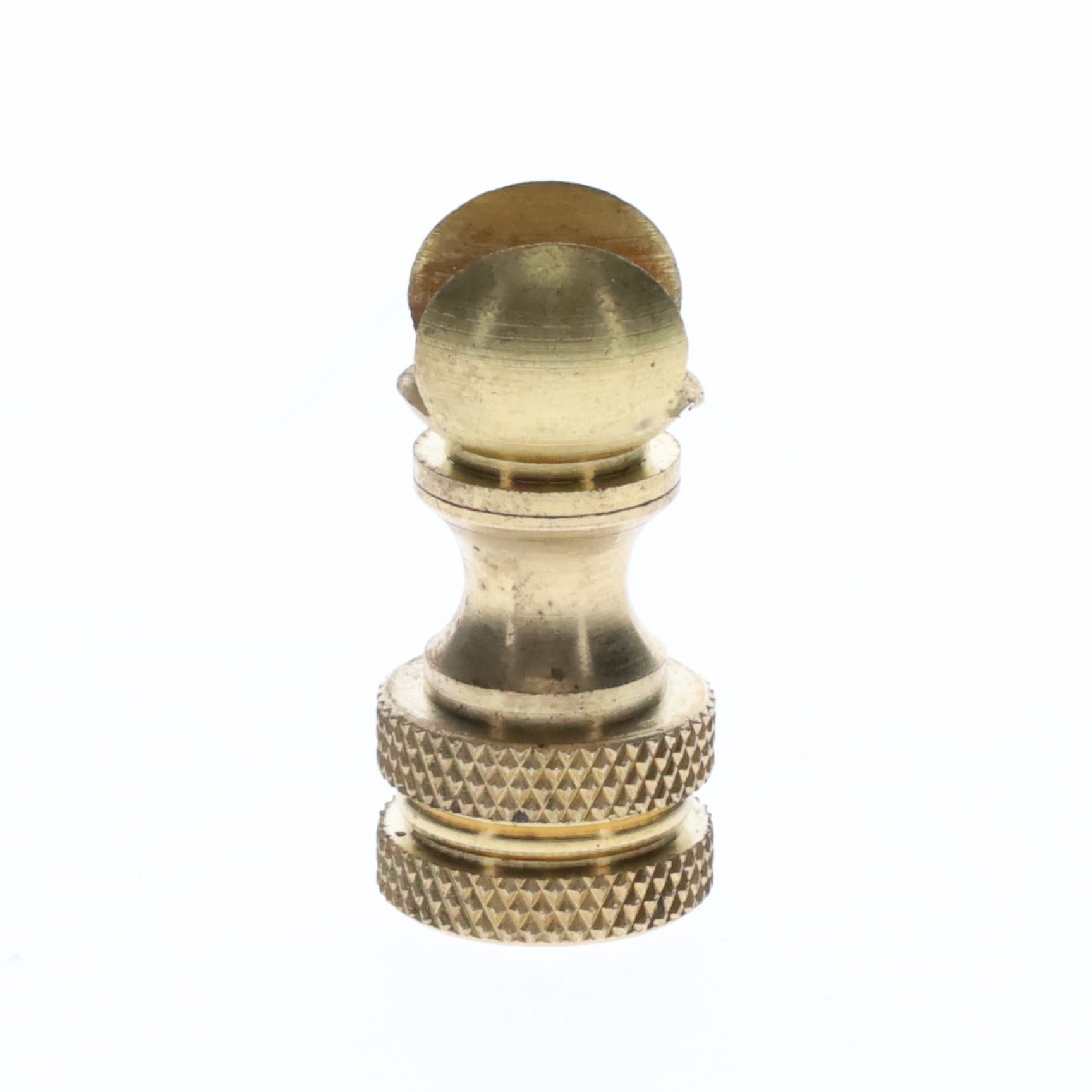 1.2" Tall Brass Finial Base, Cutout Opening, Unfinished, 1/4-27F Tap (15099)