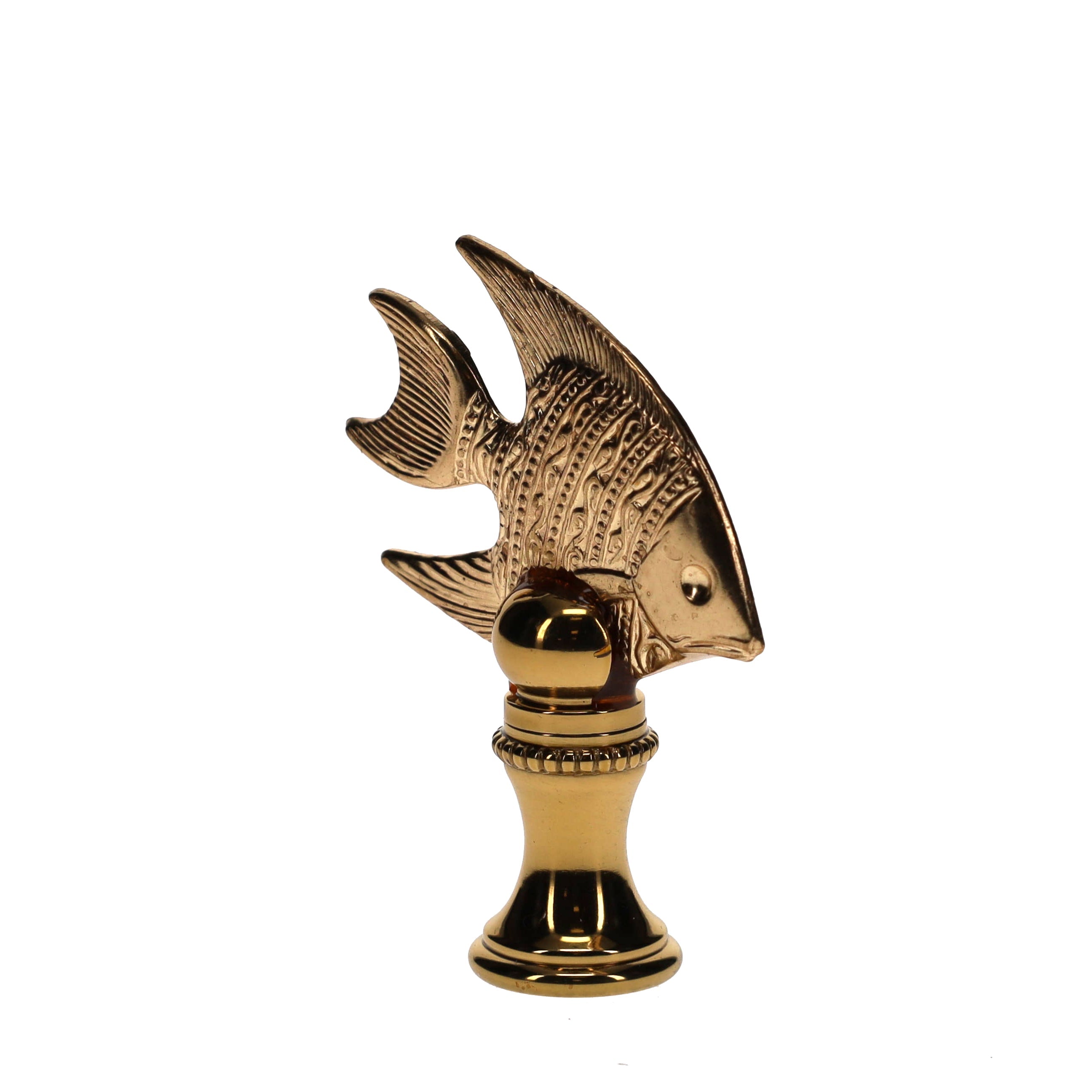 2" Tall Brass Finial Tropical Fish 1/4-27F Tap (15109)
