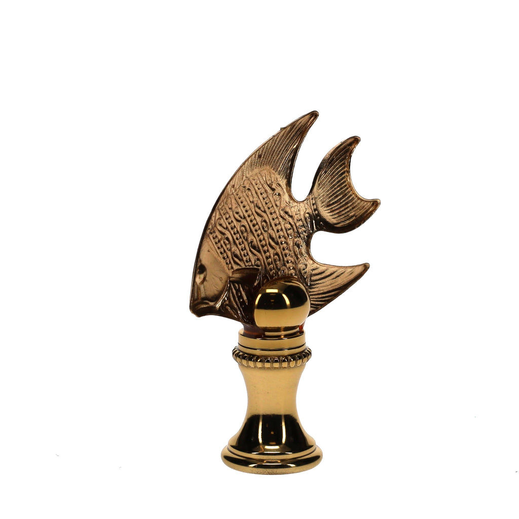 2" Tall Brass Finial Tropical Fish 1/4-27F Tap (15109)