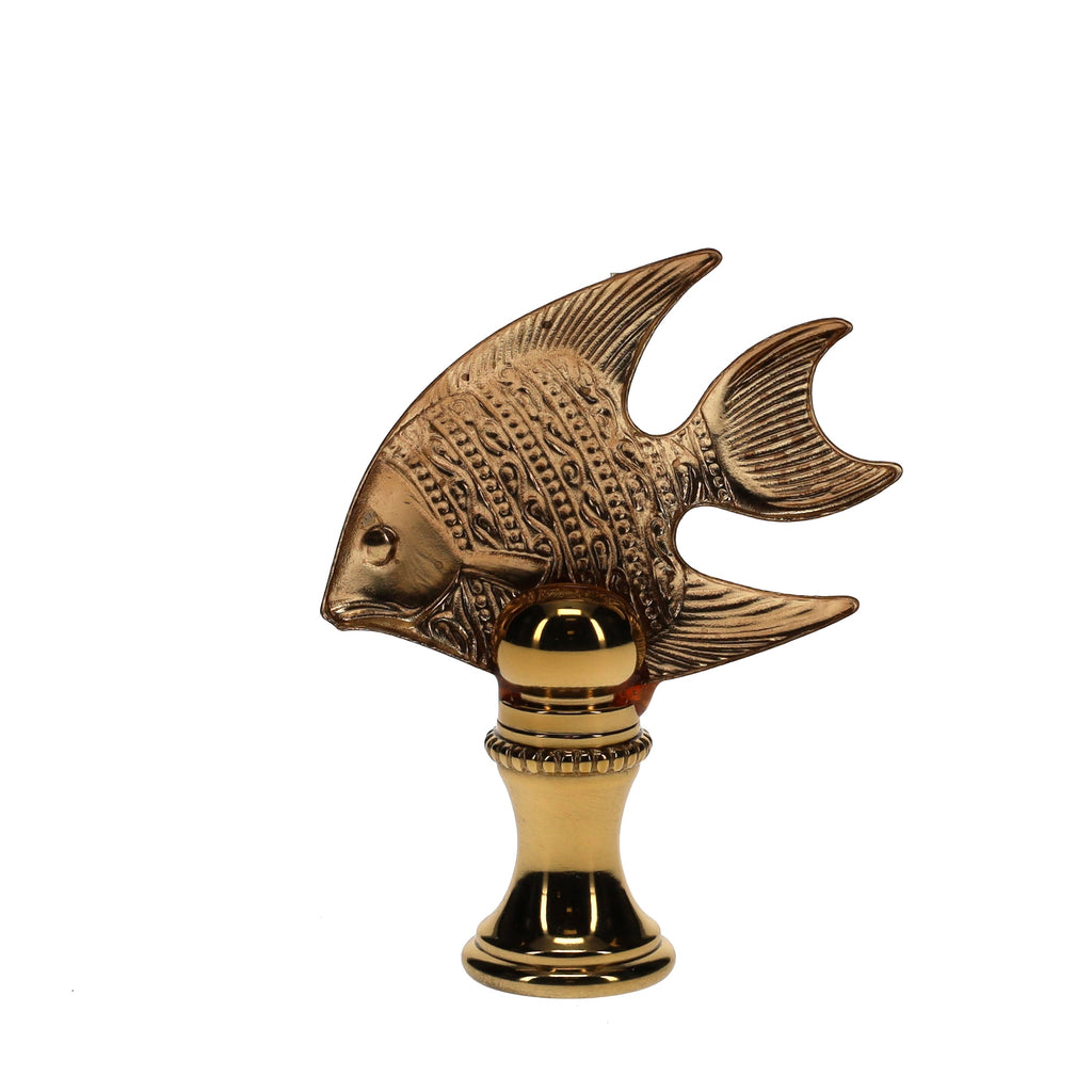 2" Tall Brass Finial Tropical Fish 1/4-27F Tap (15109)