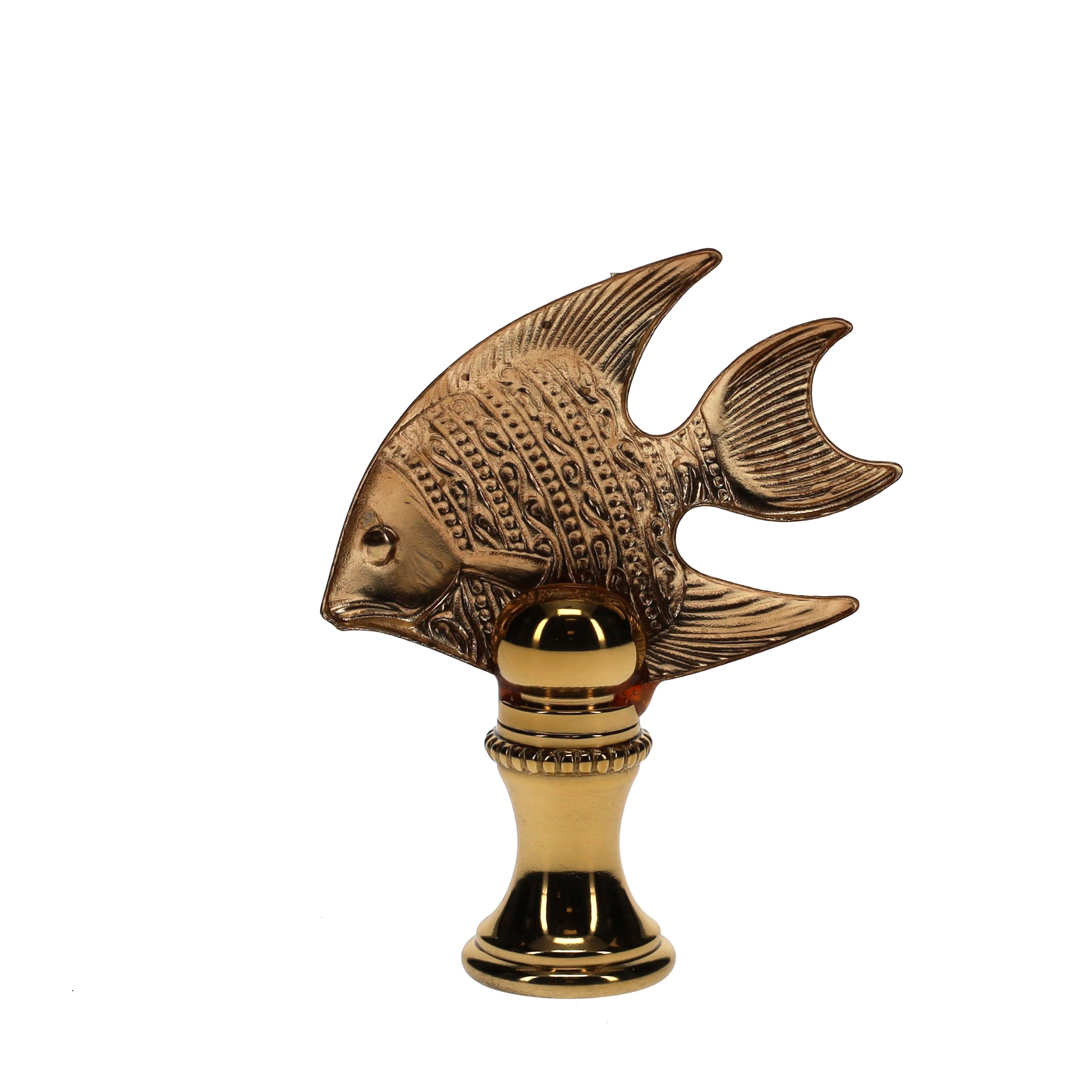 2" Tall Brass Finial Tropical Fish 1/4-27F Tap (15109)